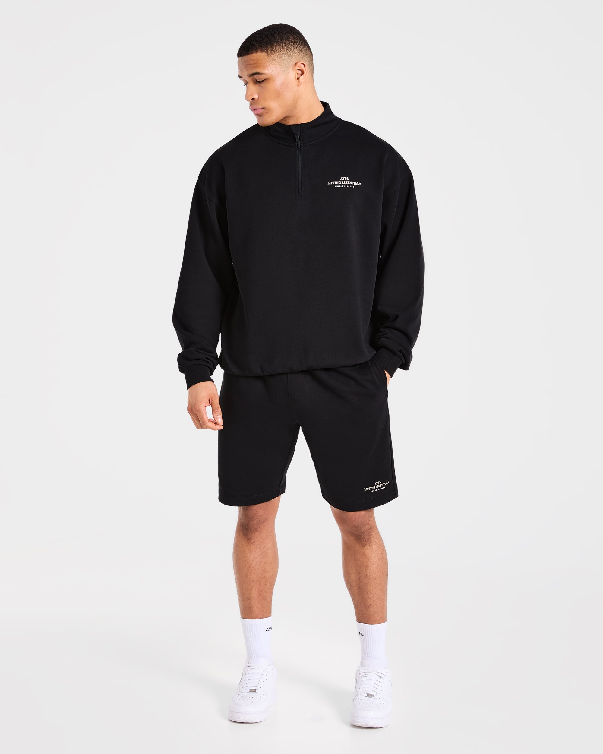 Apex Lifting Essentials 1/4 Zip Pullover - Zwart/Crème