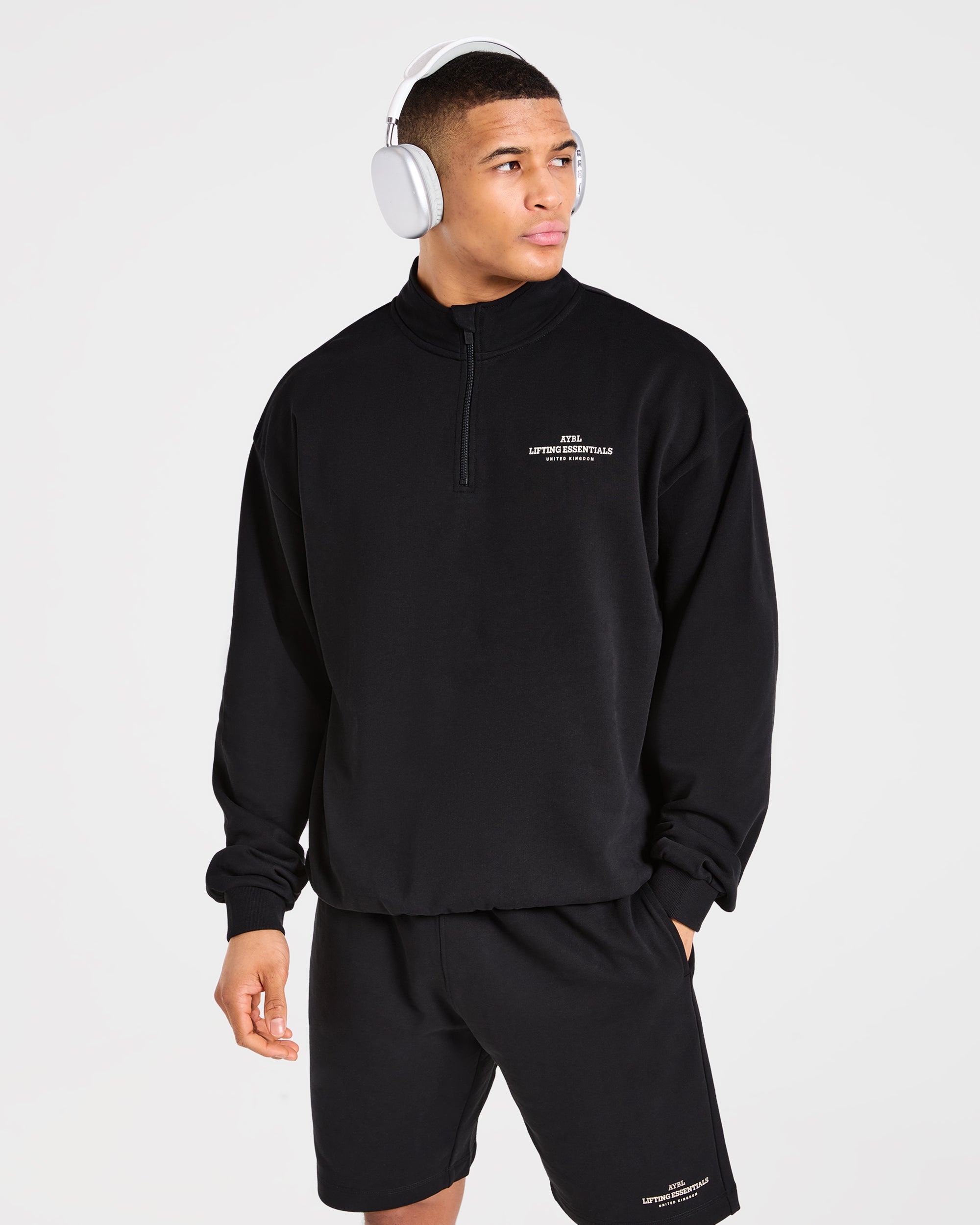 Apex Lifting Essentials 1/4 Zip Pullover - Zwart/Crème