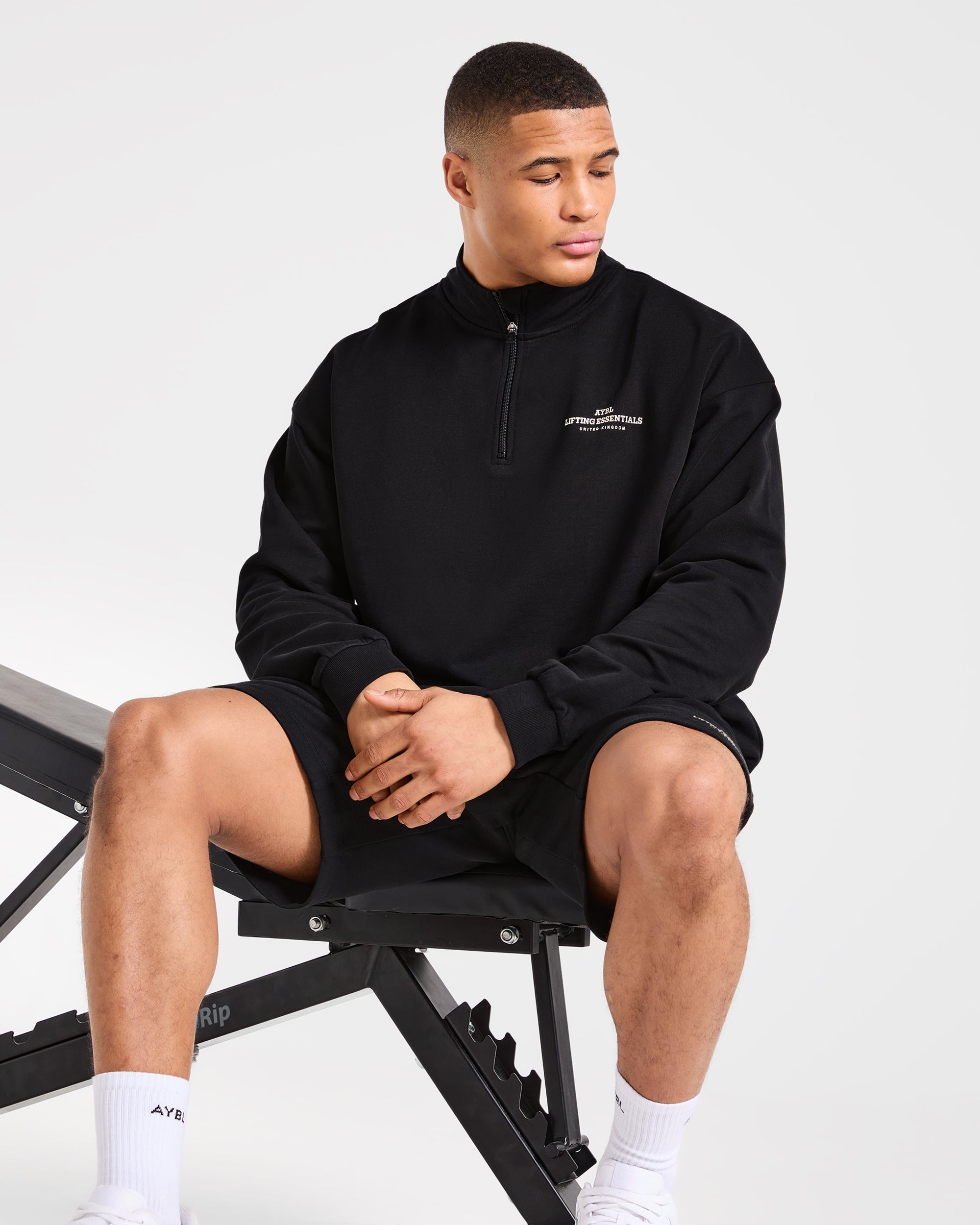 Apex Lifting Essentials 1/4 Zip Pullover - Zwart/Crème