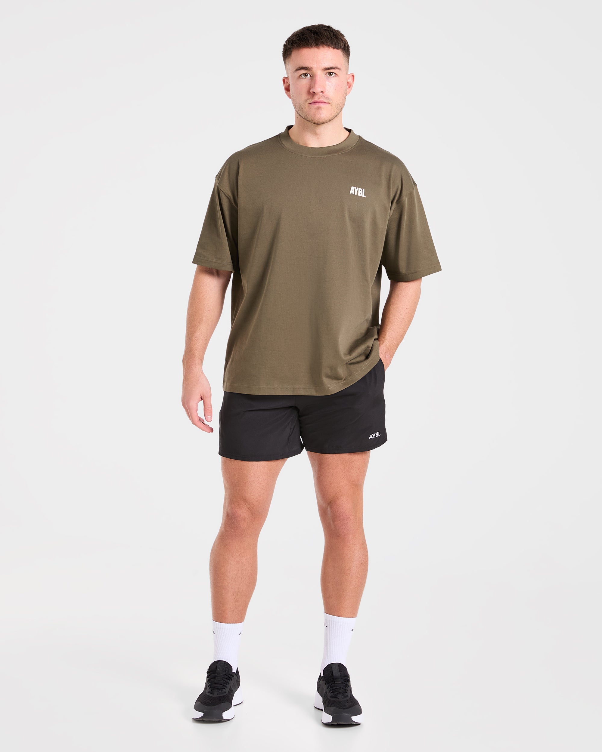 AYBL Iron Club Oversized T Shirt - Olive Groen