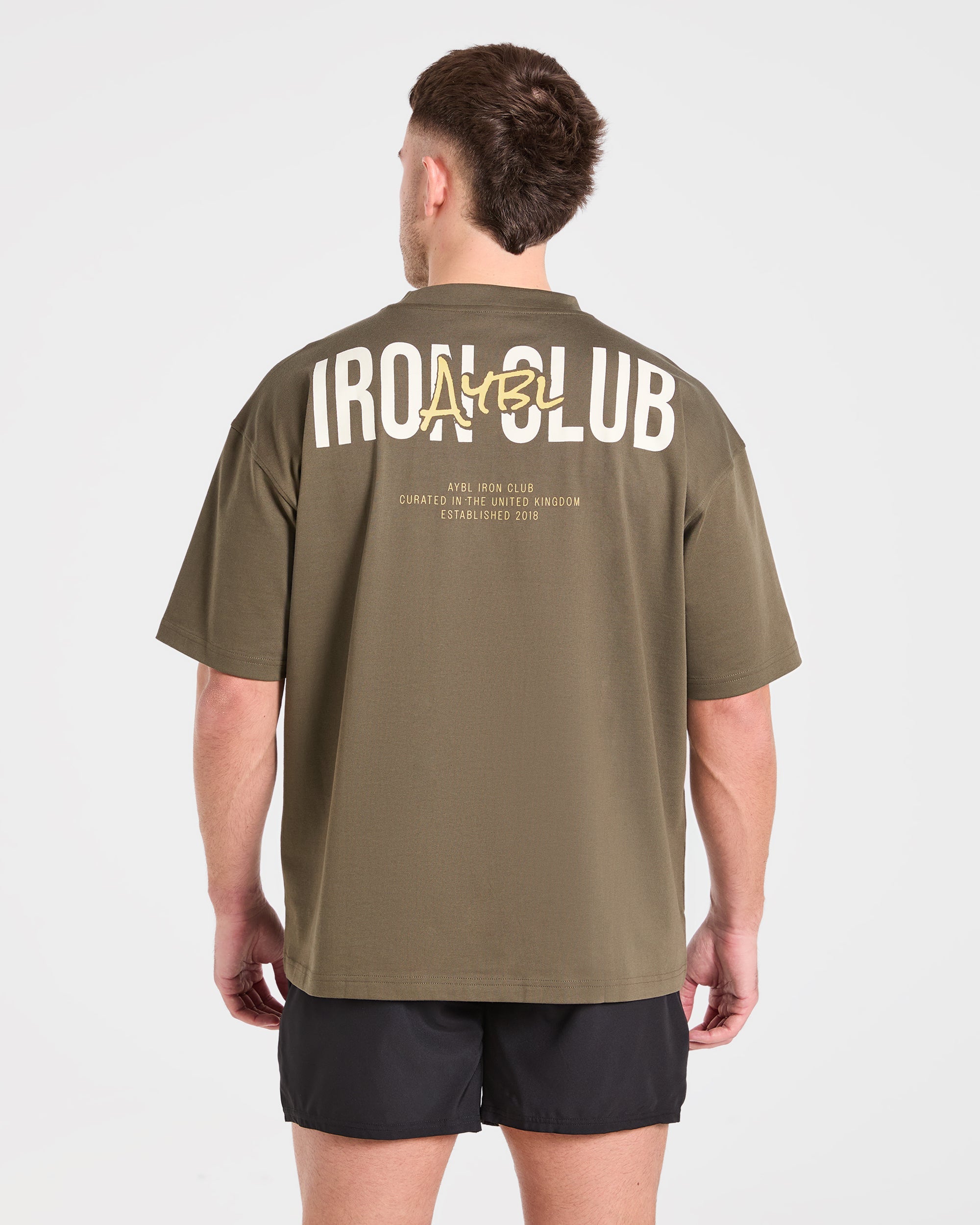 AYBL Iron Club Oversized T Shirt - Olive Groen