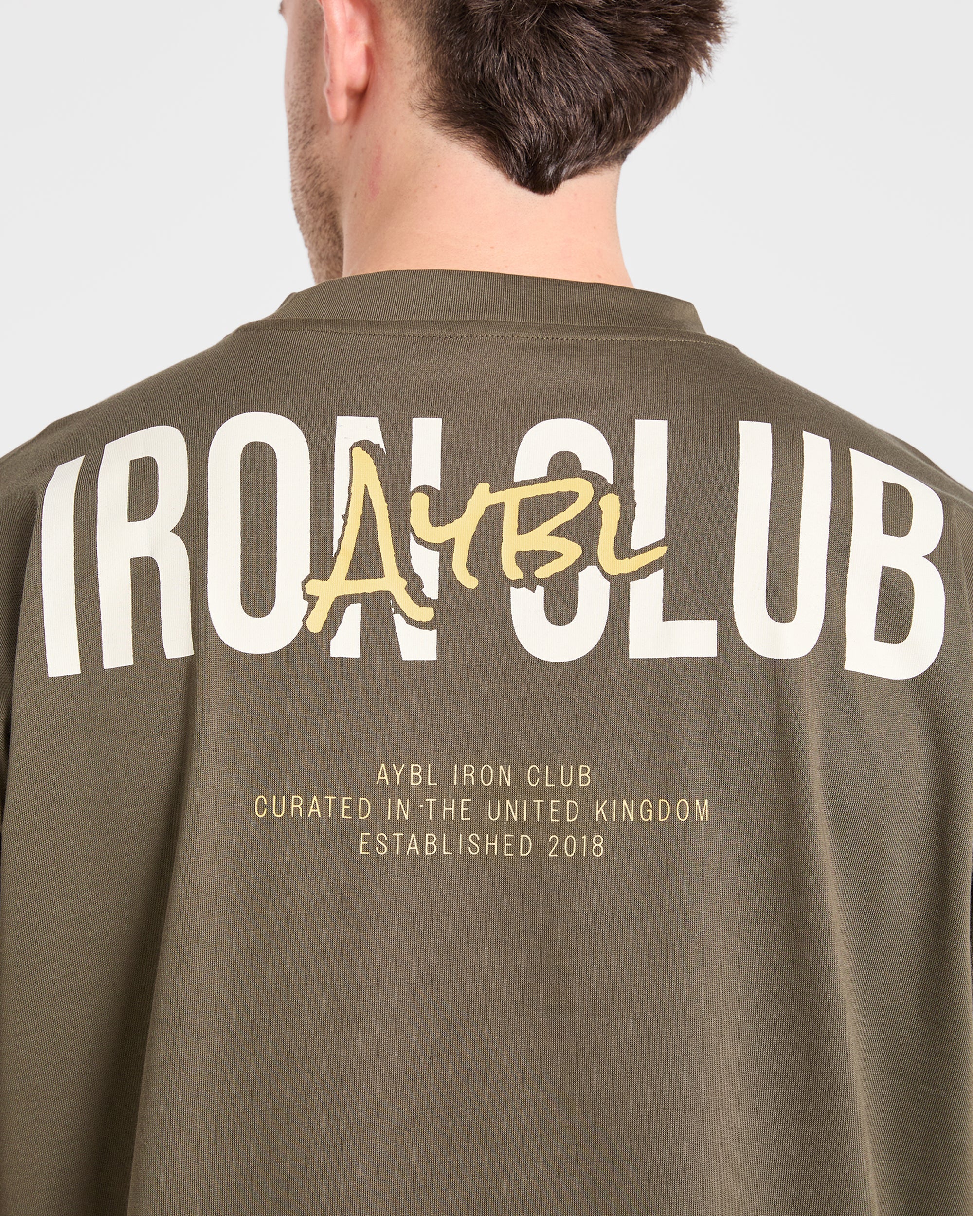 AYBL Iron Club Oversized T Shirt - Olive Groen