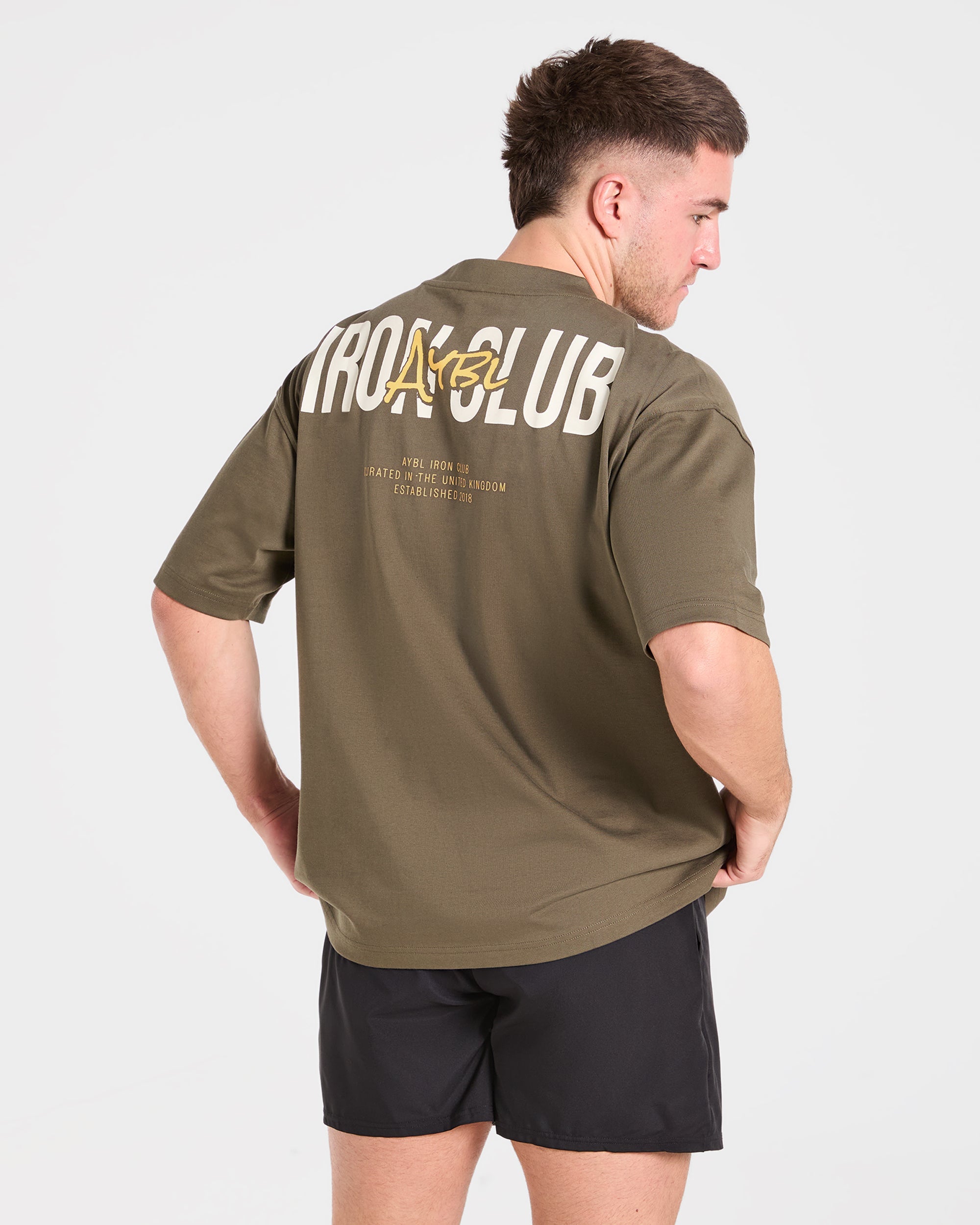 AYBL Iron Club Oversized T Shirt - Olive Groen