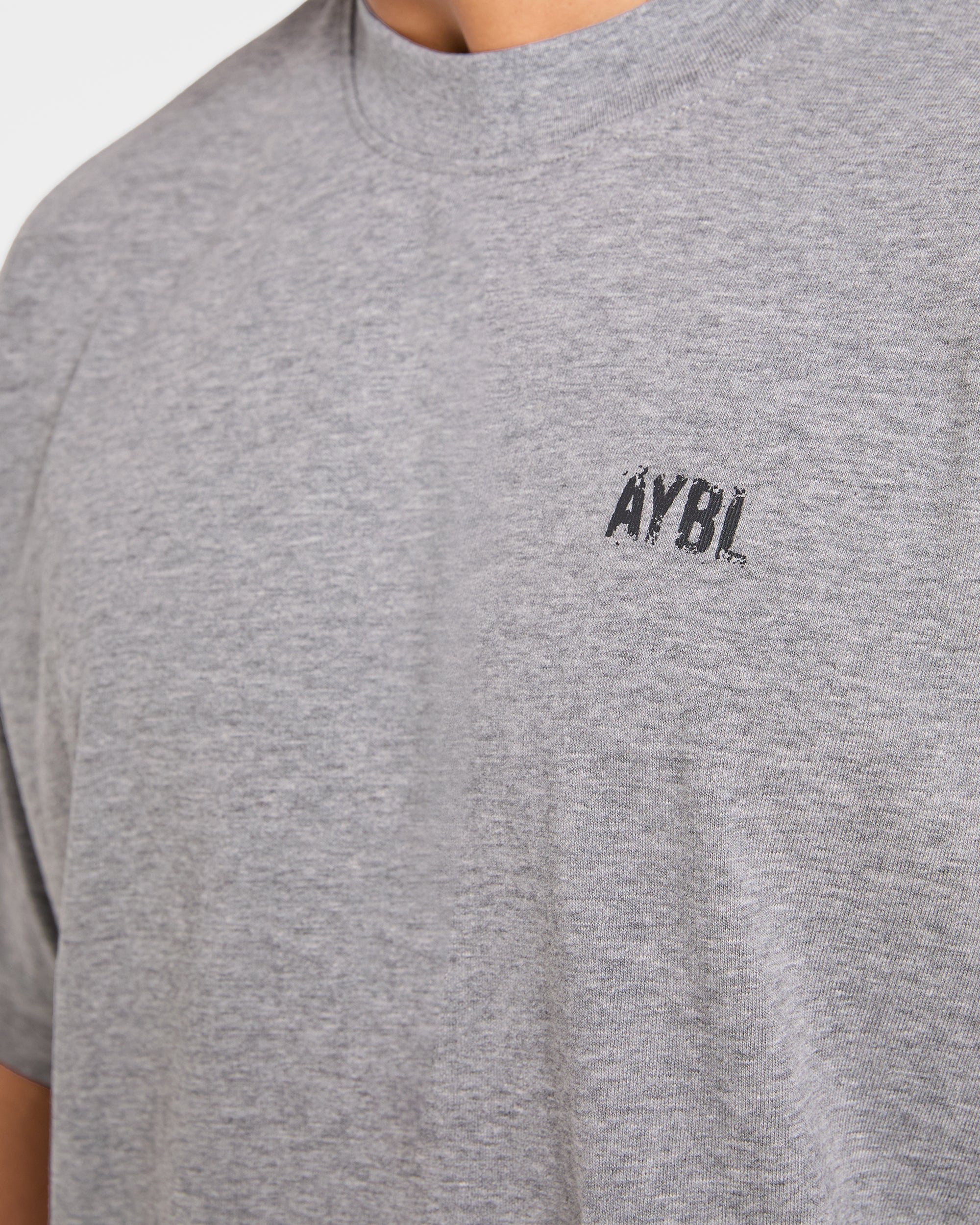 Gym Chalk Oversized T Shirt - Light Charcoal Marl
