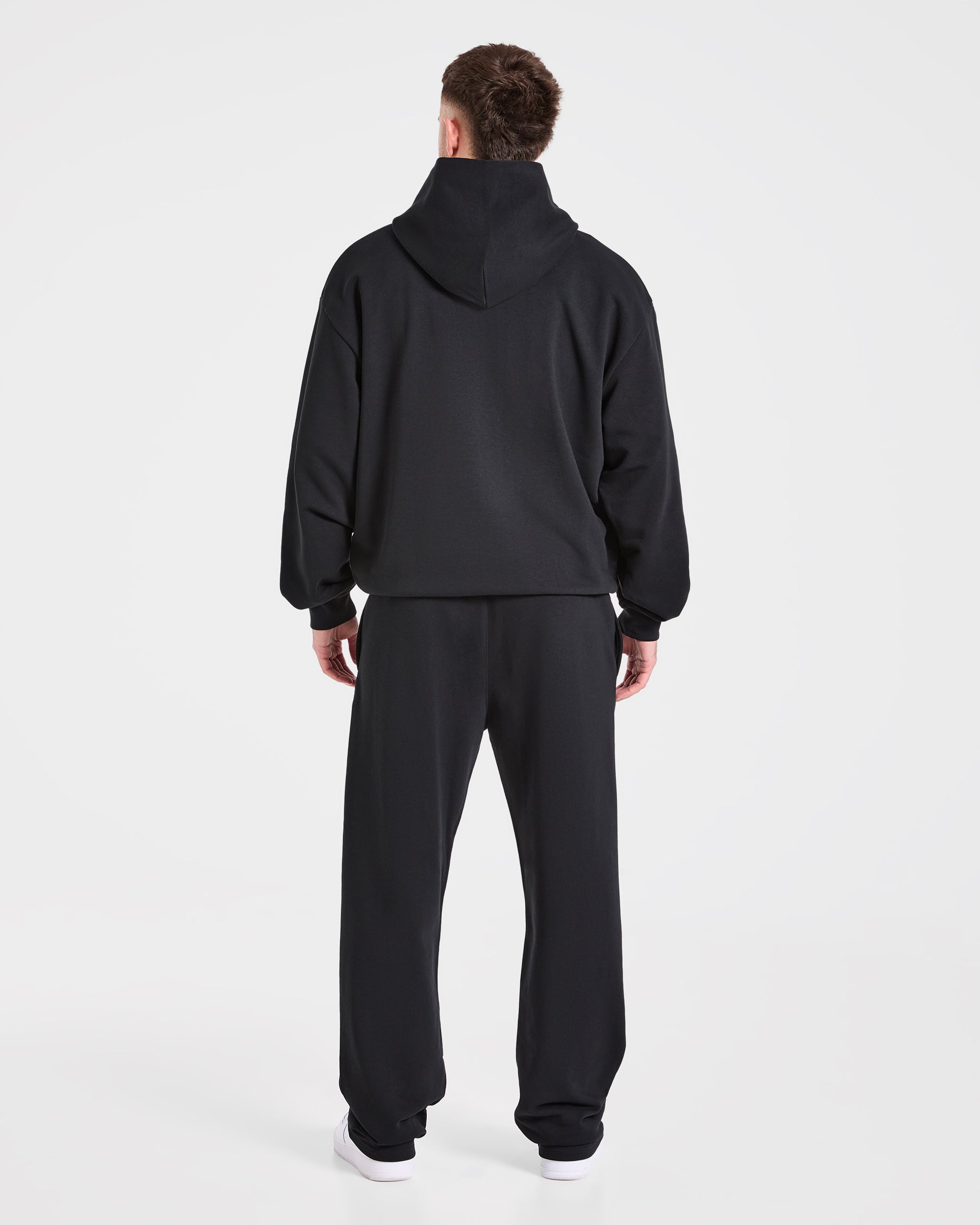 Strength Division Oversized Hoodie - Zwart/Blauw