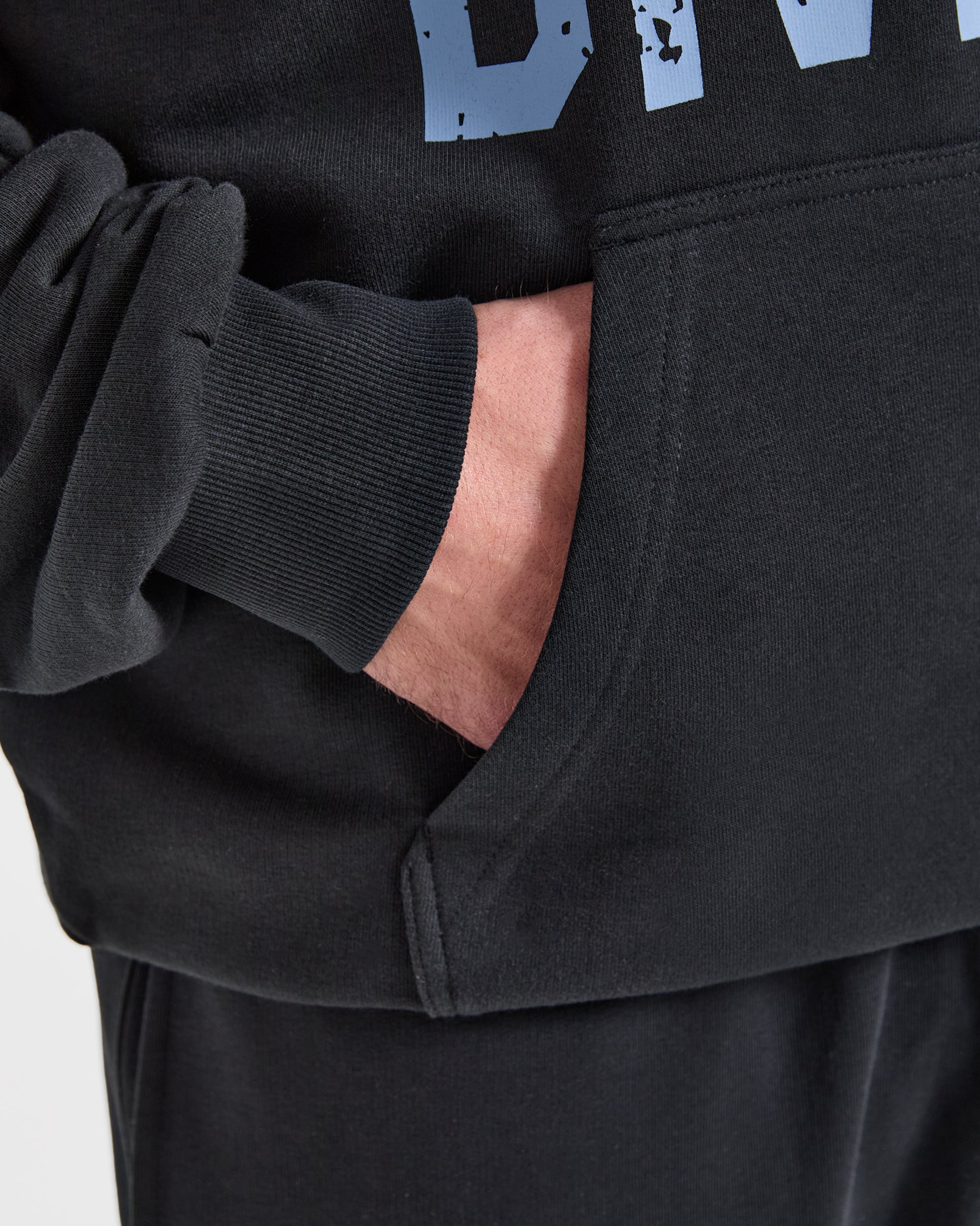 Strength Division Oversized Hoodie - Zwart/Blauw
