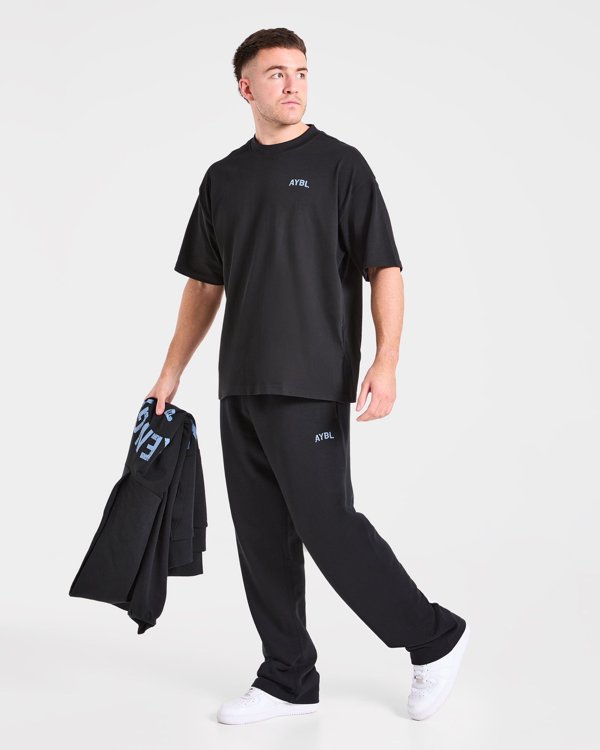 Strength Division Oversized T Shirt - Zwart/Blauw
