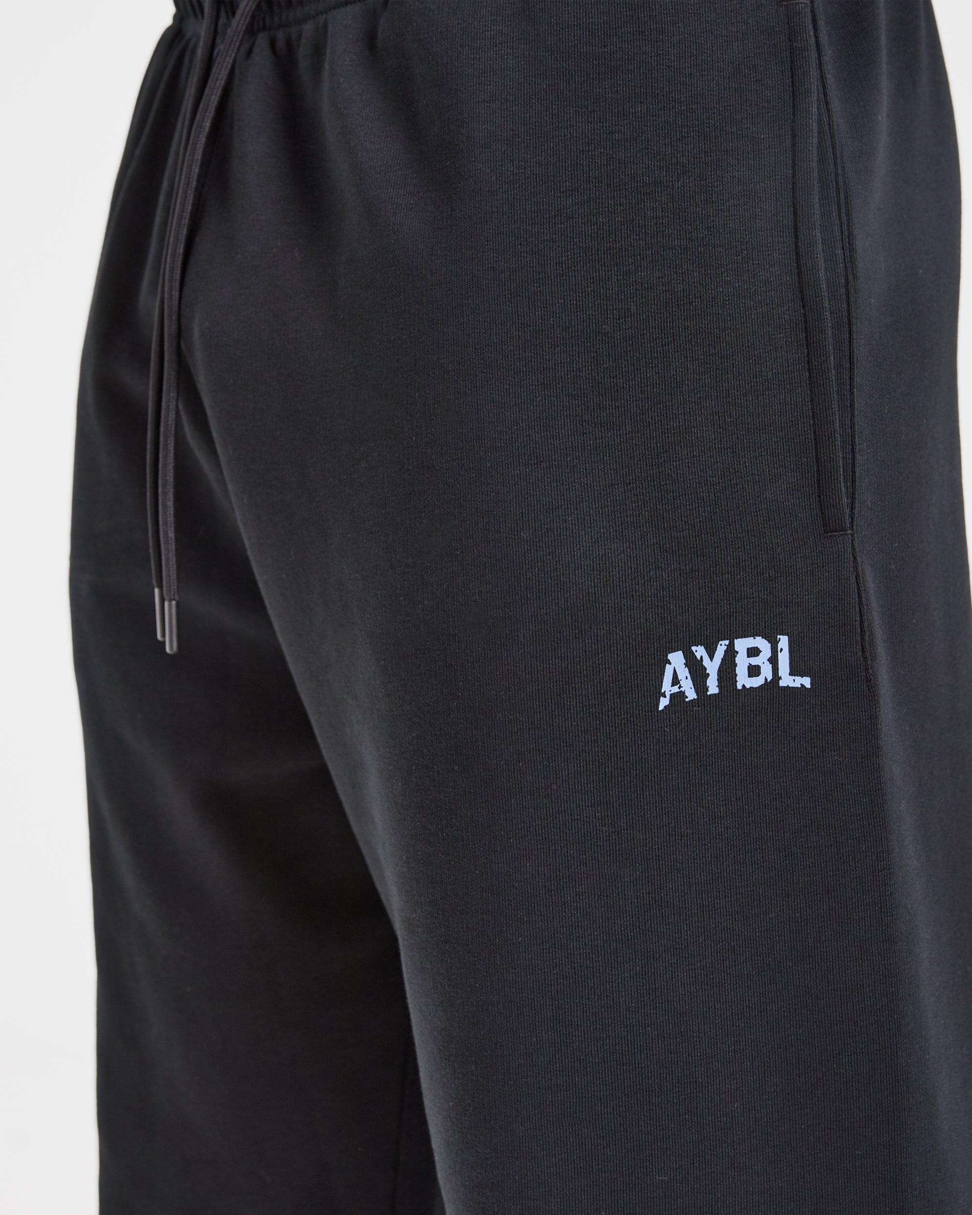 Strength Division Oversized Straight Leg Joggers - Zwart/Blauw