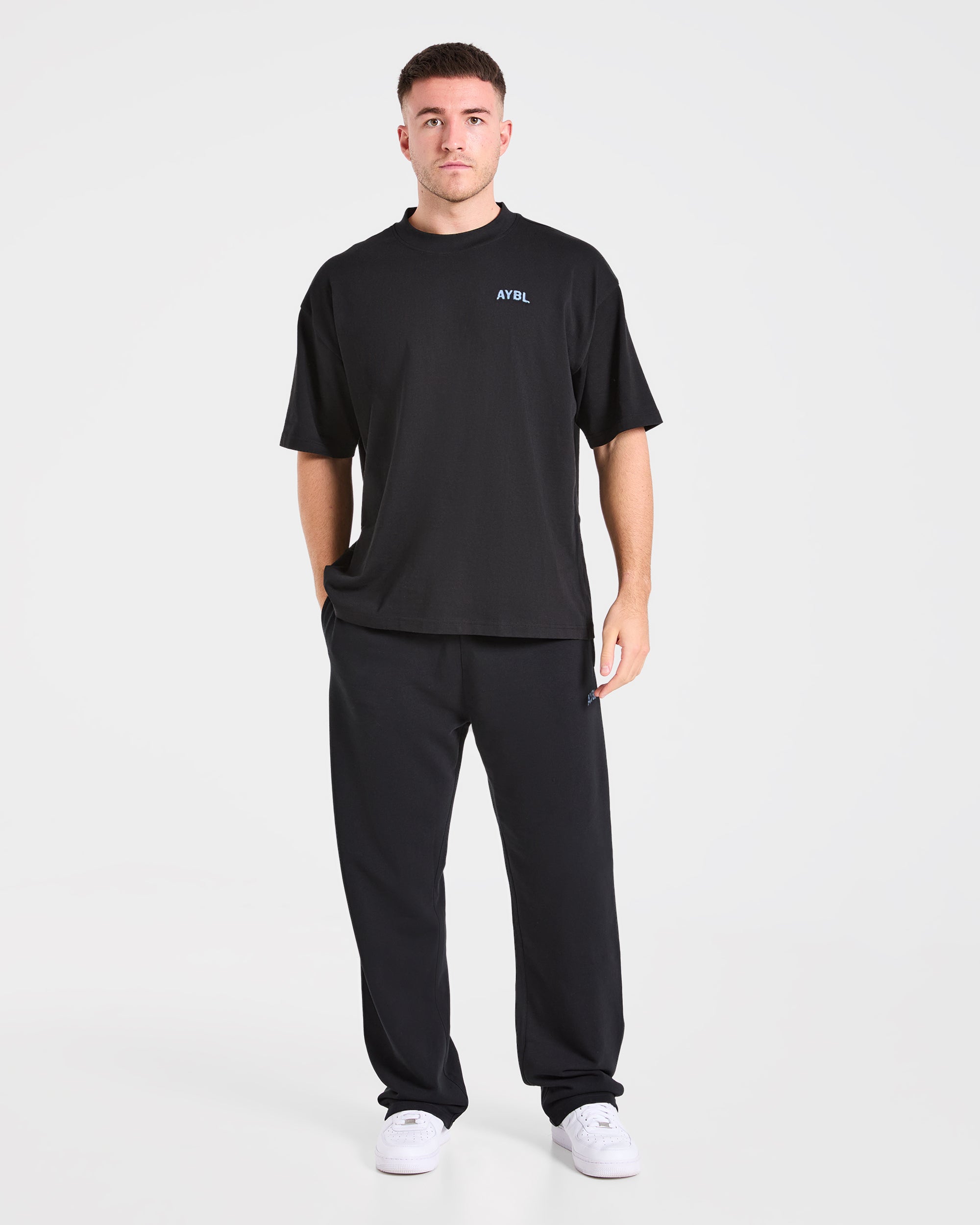 Strength Division Oversized T Shirt - Zwart/Blauw