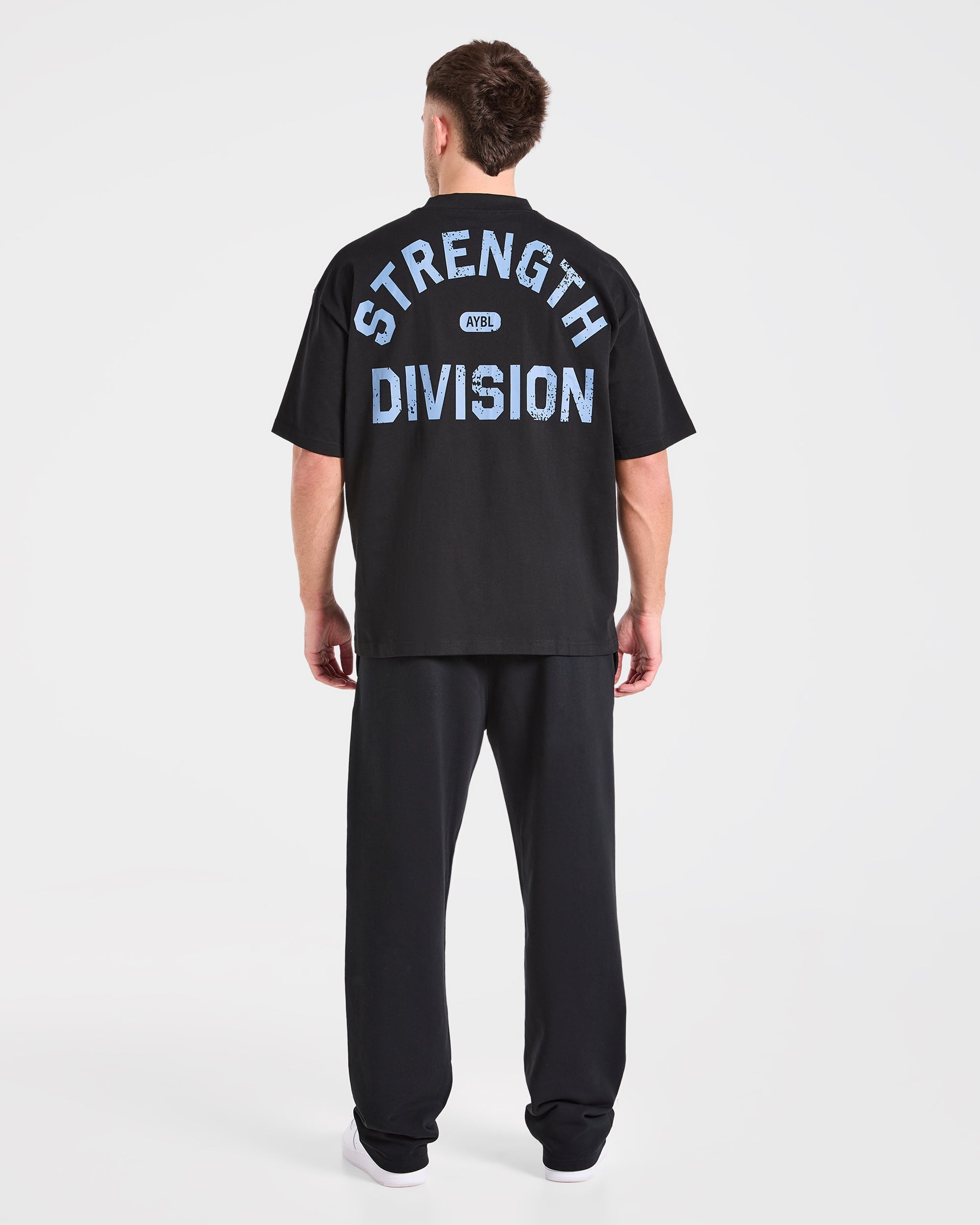 Strength Division Oversized T Shirt - Zwart/Blauw