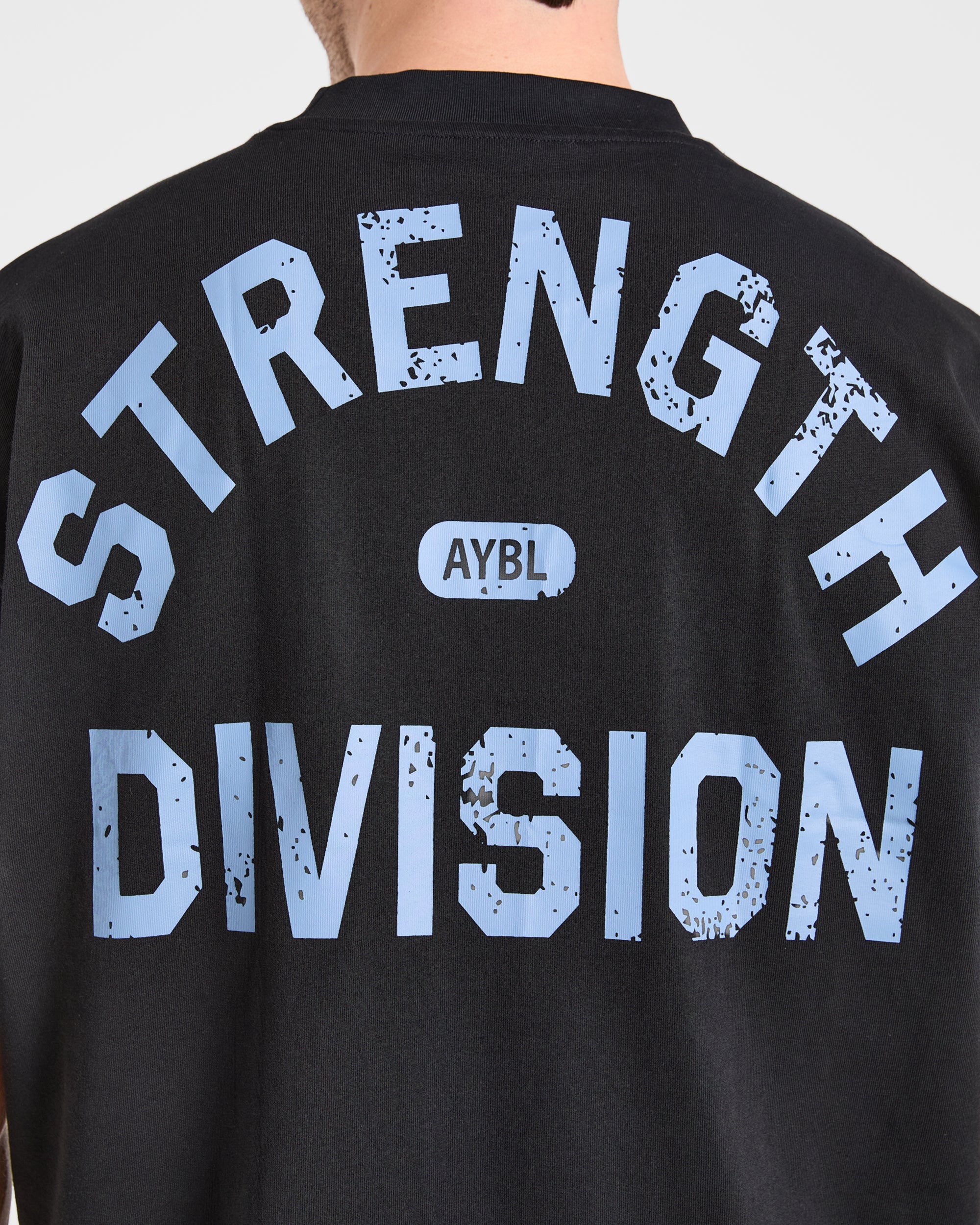 Strength Division Oversized T Shirt - Zwart/Blauw