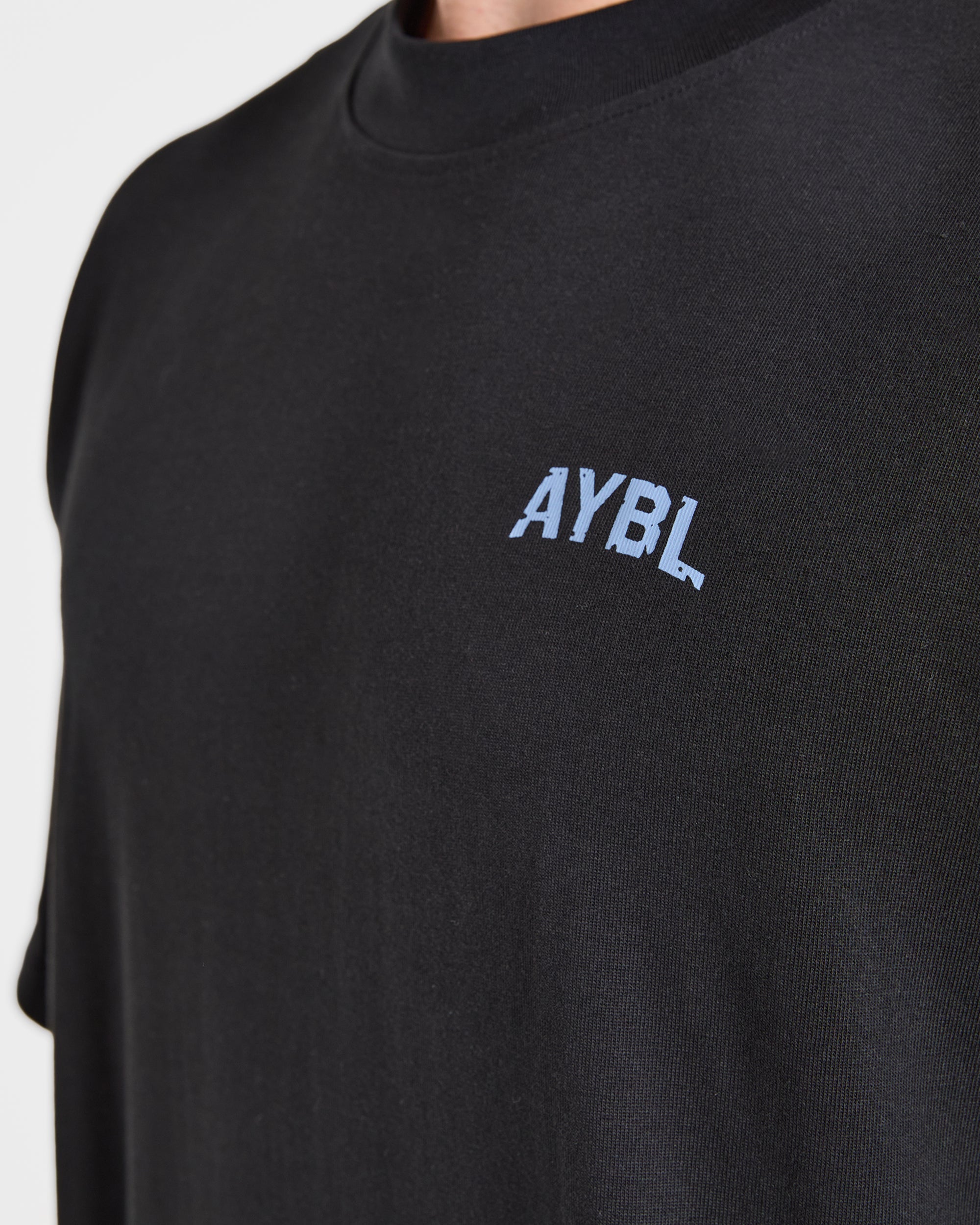 Strength Division Oversized T Shirt - Zwart/Blauw
