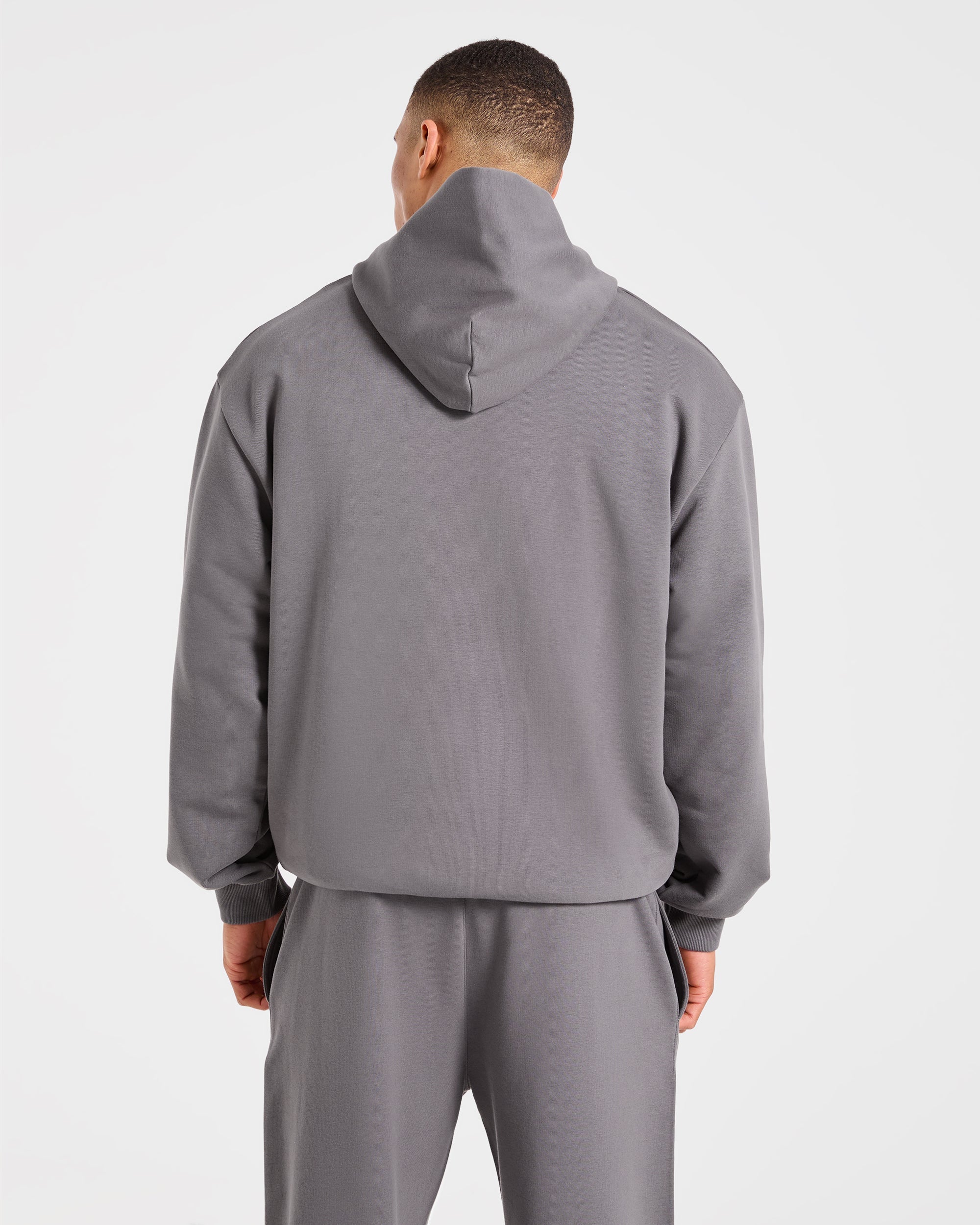 Strength Division Oversized Hoodie - Charcoal/Rood