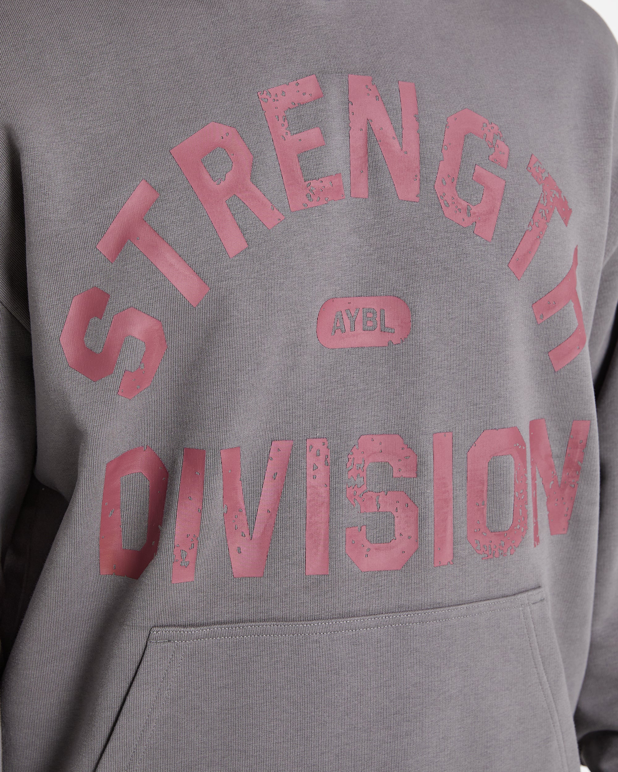 Strength Division Oversized Hoodie - Charcoal/Rood