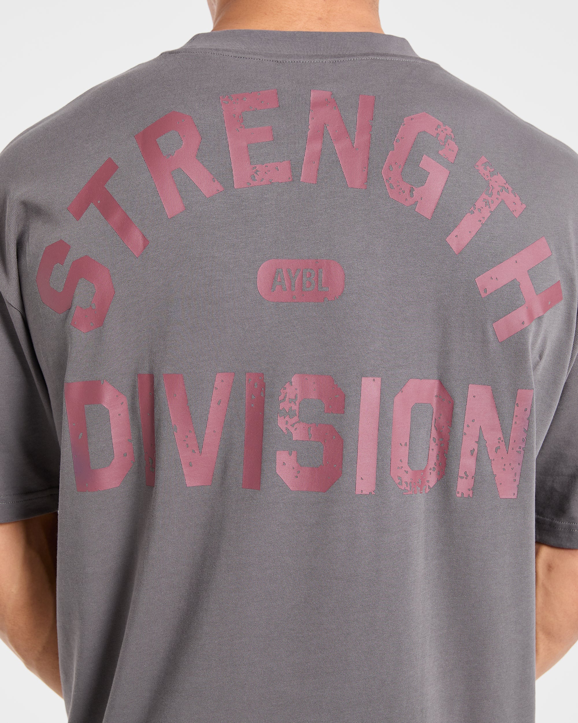 Strength Division Oversized T Shirt - Charcoal/Rood