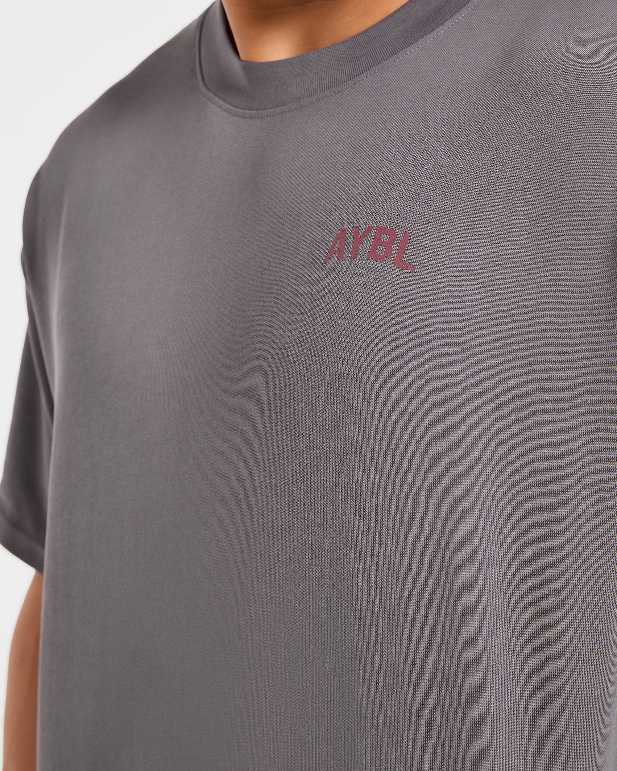 Strength Division Oversized T Shirt - Charcoal/Rood