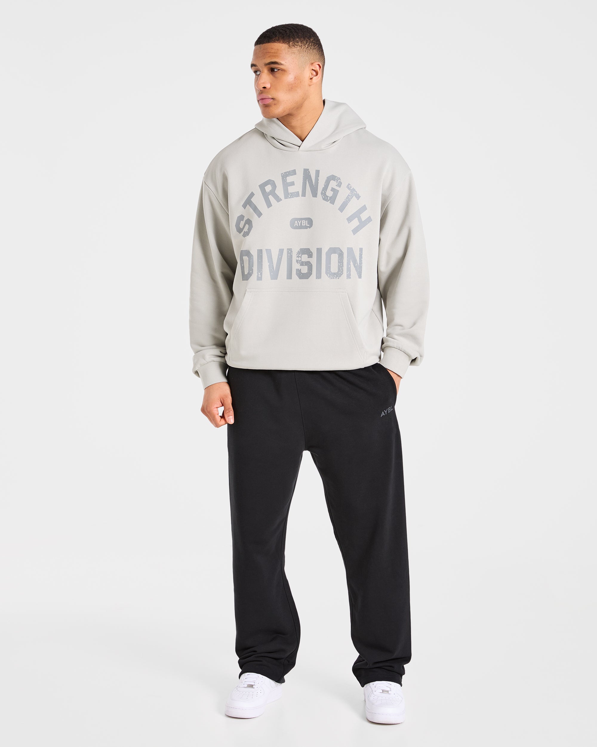 Strength Division Oversized Hoodie - Iced Grijs
