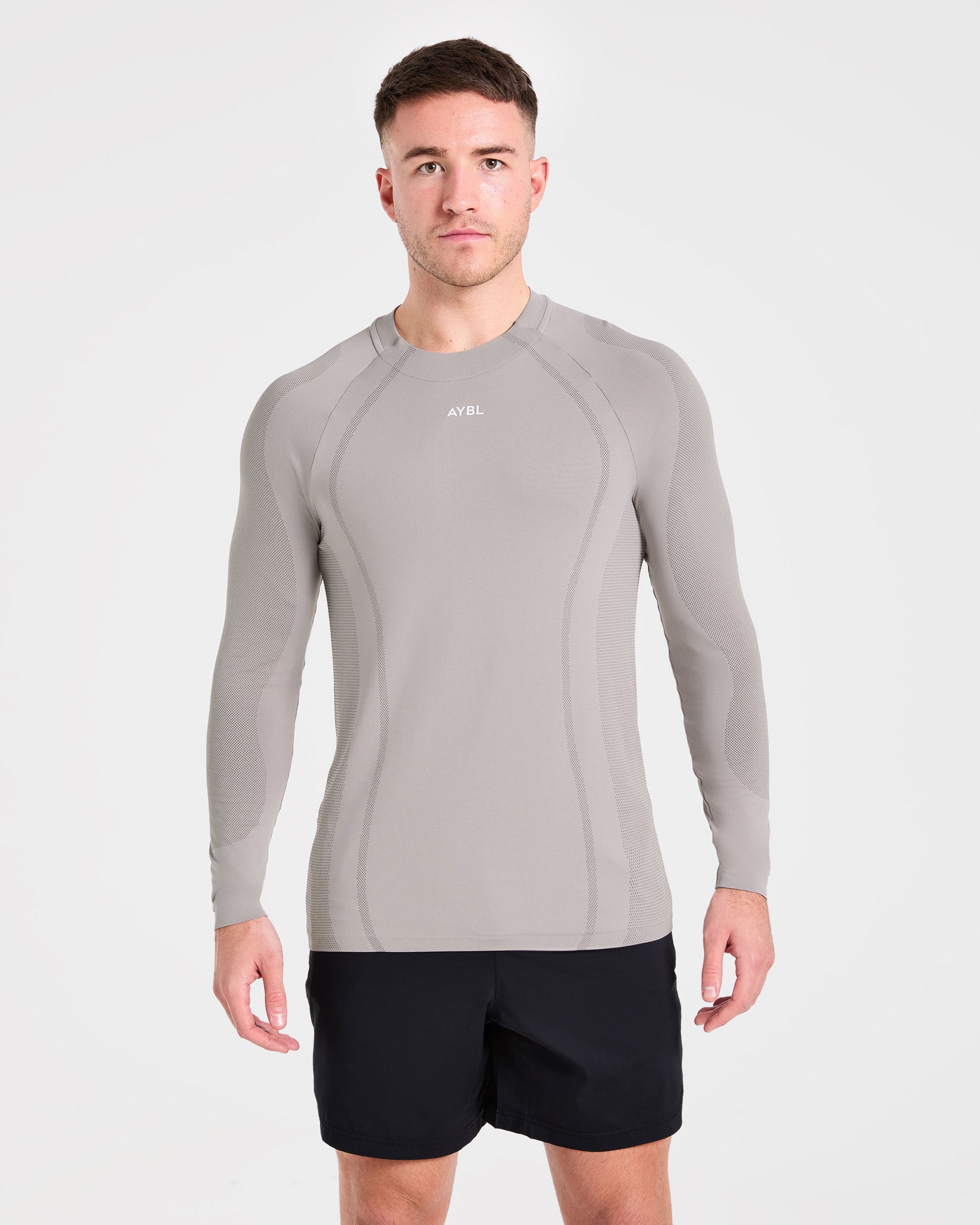 Attain Seamless Long Sleeve T Shirt - Woodland Fog