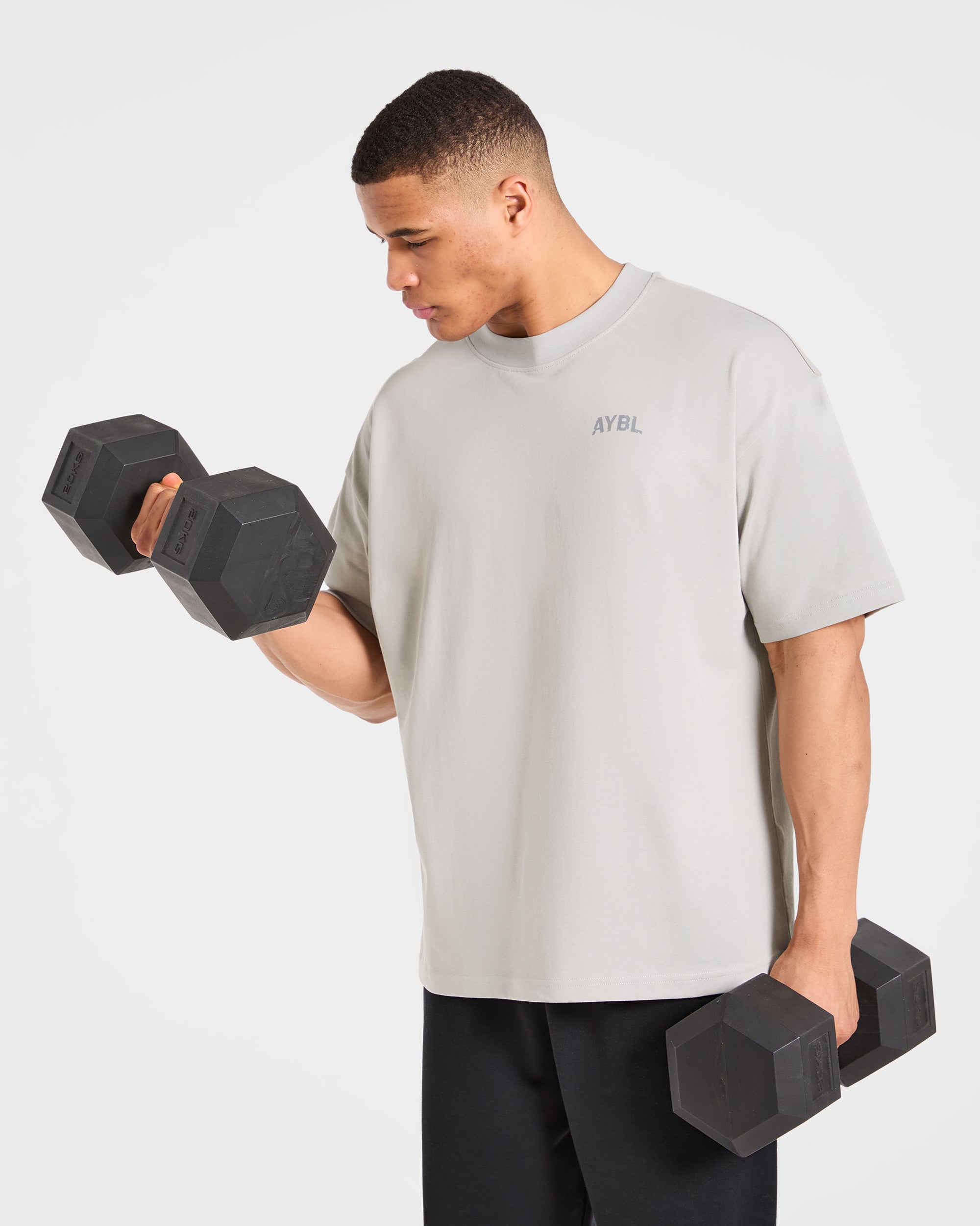 Strength Division Oversized T Shirt - Iced Grijs