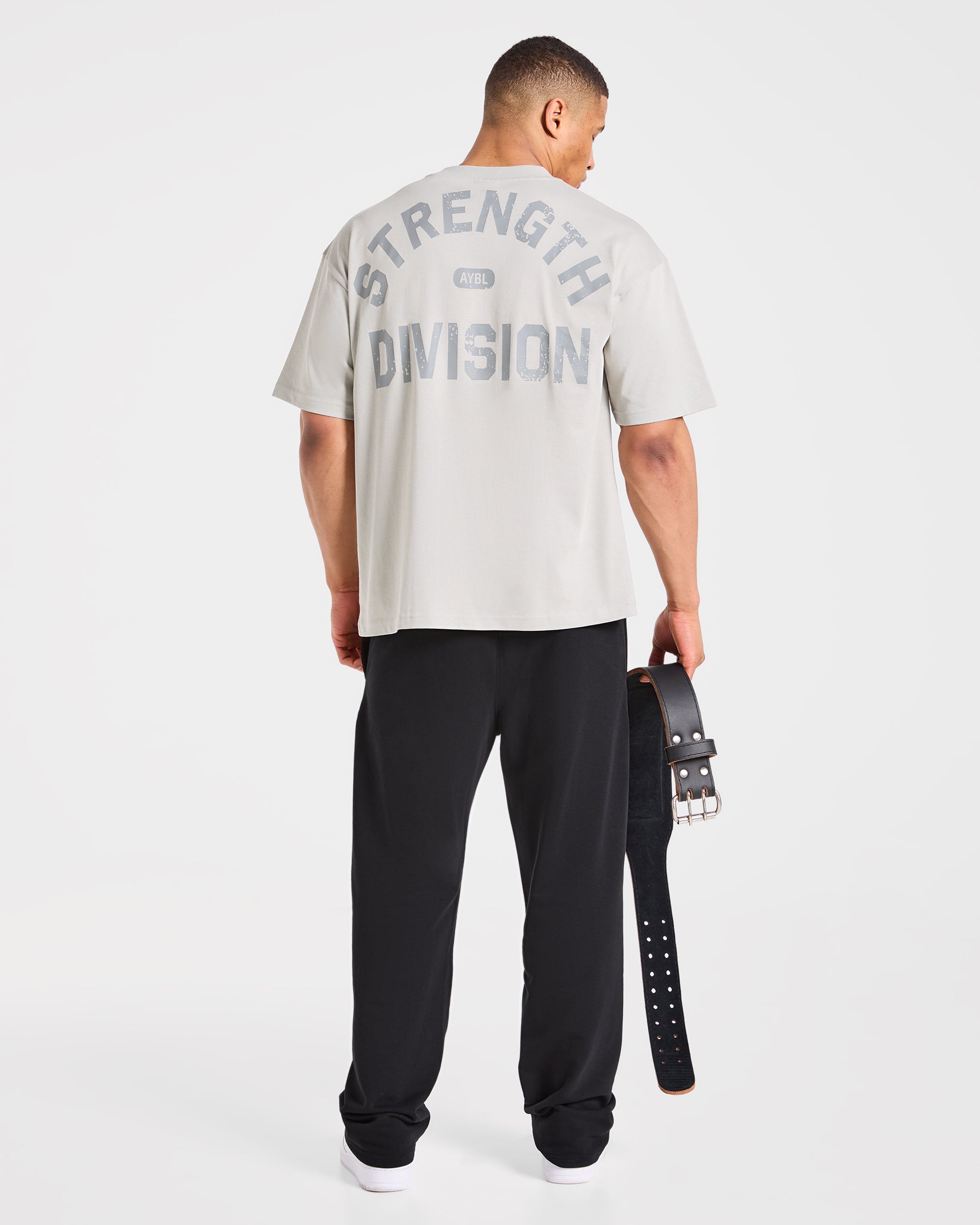 Strength Division Oversized T Shirt - Iced Grijs