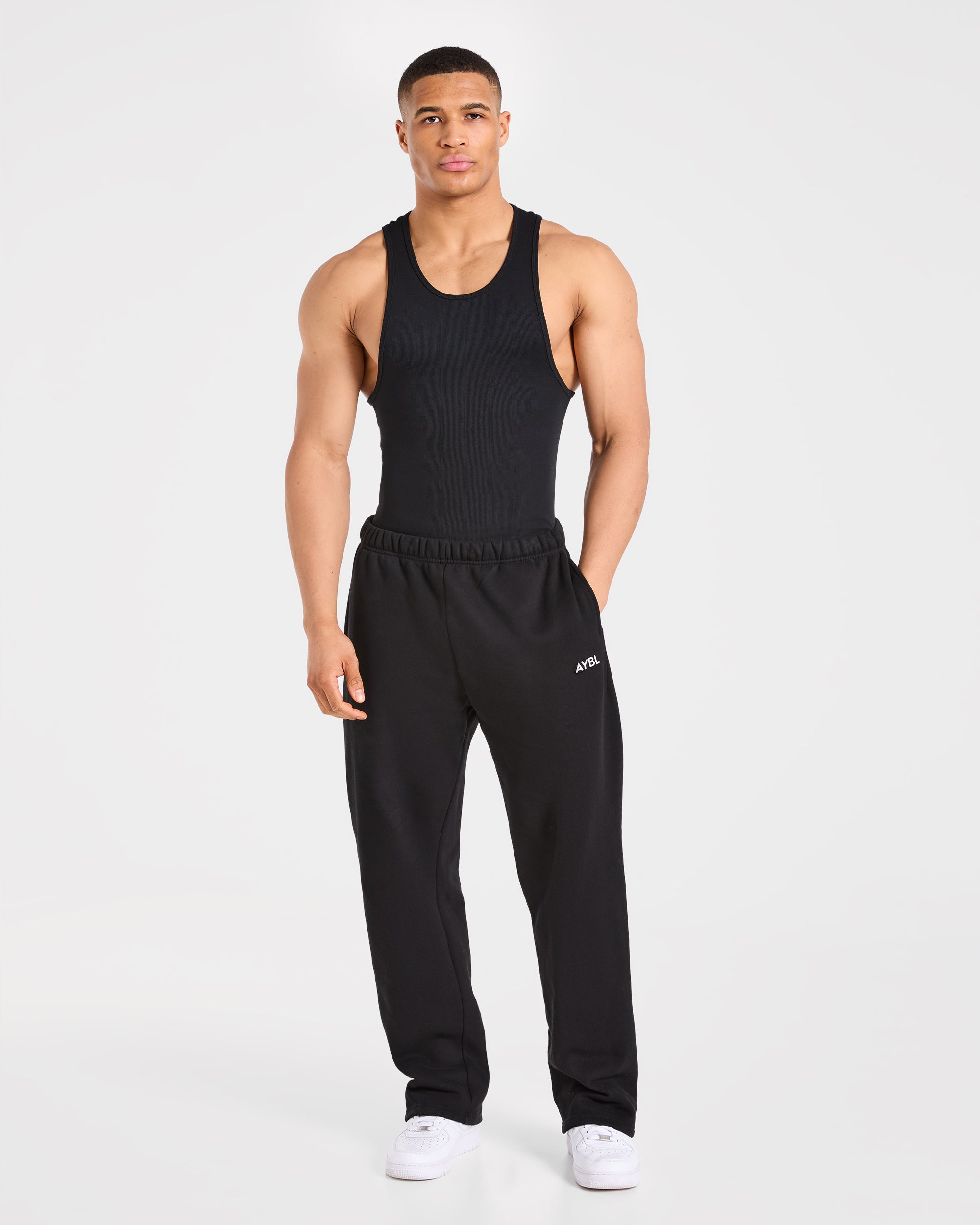Muscle Ribbed Tank - Zwart
