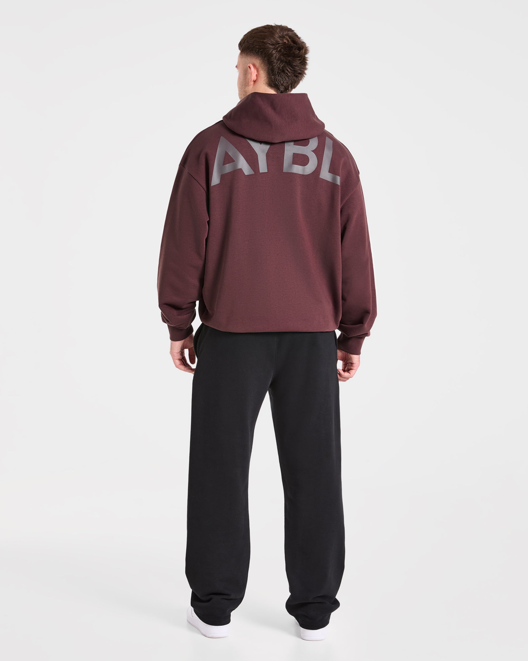 Essential Oversized Graphic Hoodie - Dusty Plum