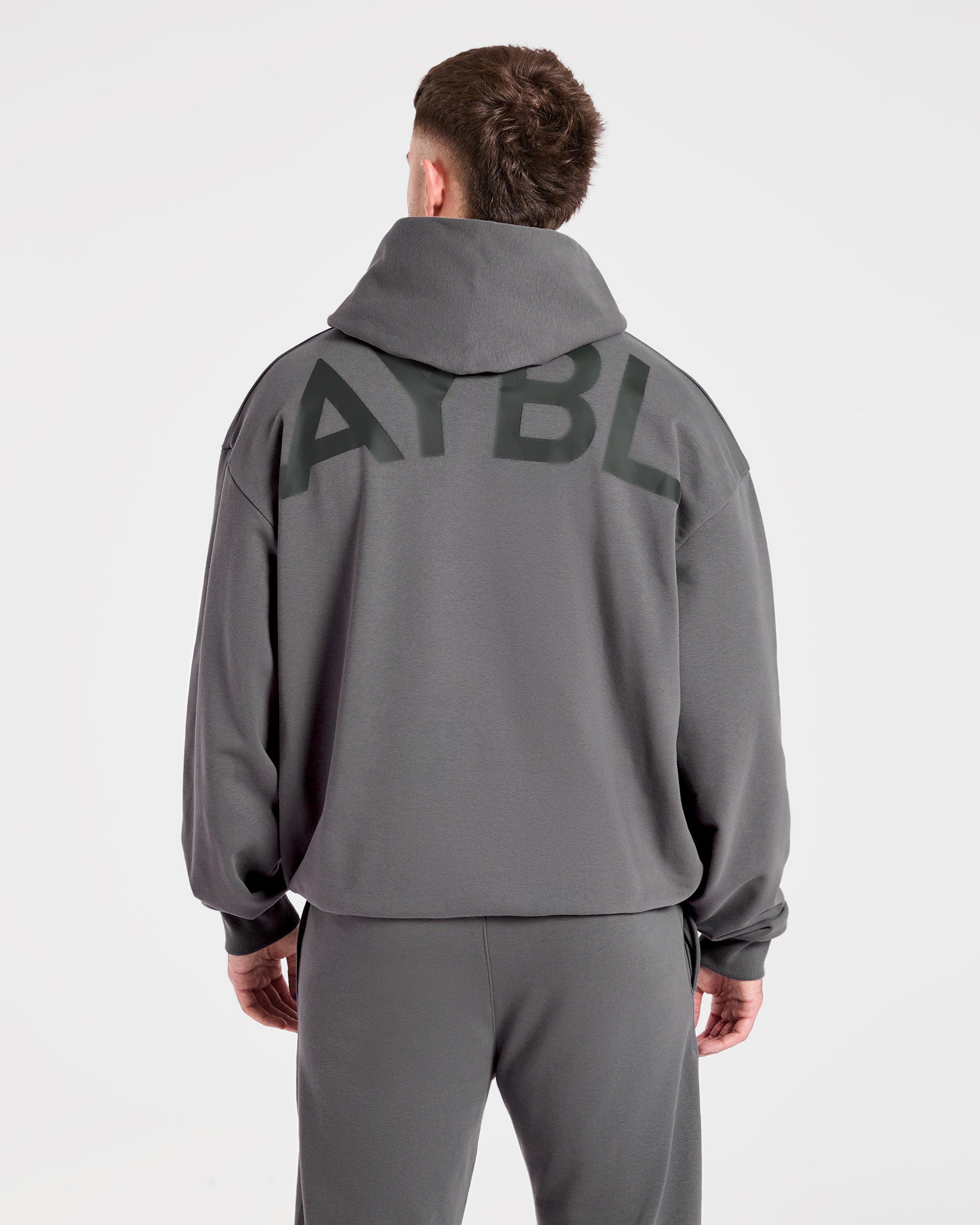 Essential Oversized Graphic Hoodie - Charcoal