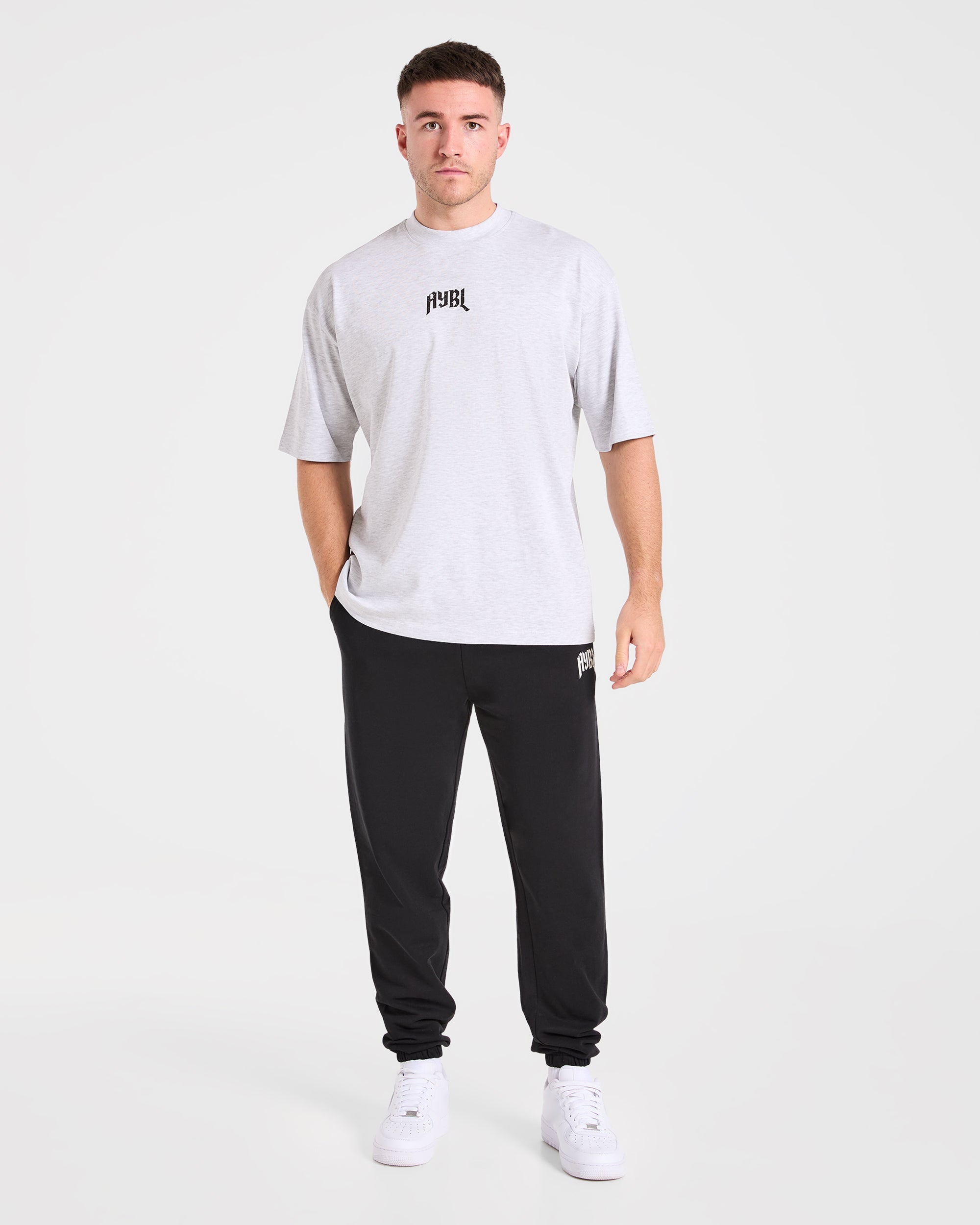 Heavy Lifting Gothic Oversized T Shirt - Grijs Marl