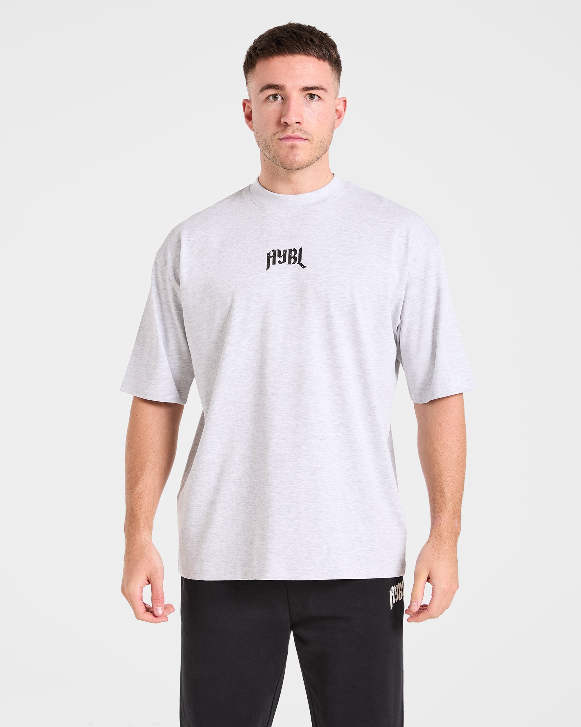 Heavy Lifting Gothic Oversized T Shirt - Grijs Marl