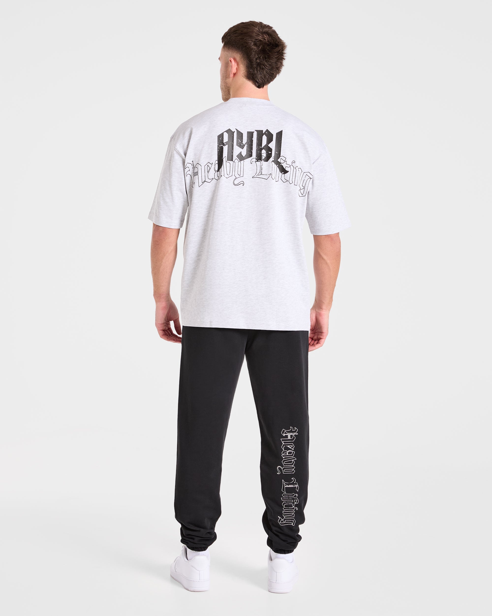 Heavy Lifting Gothic Oversized T Shirt - Grijs Marl