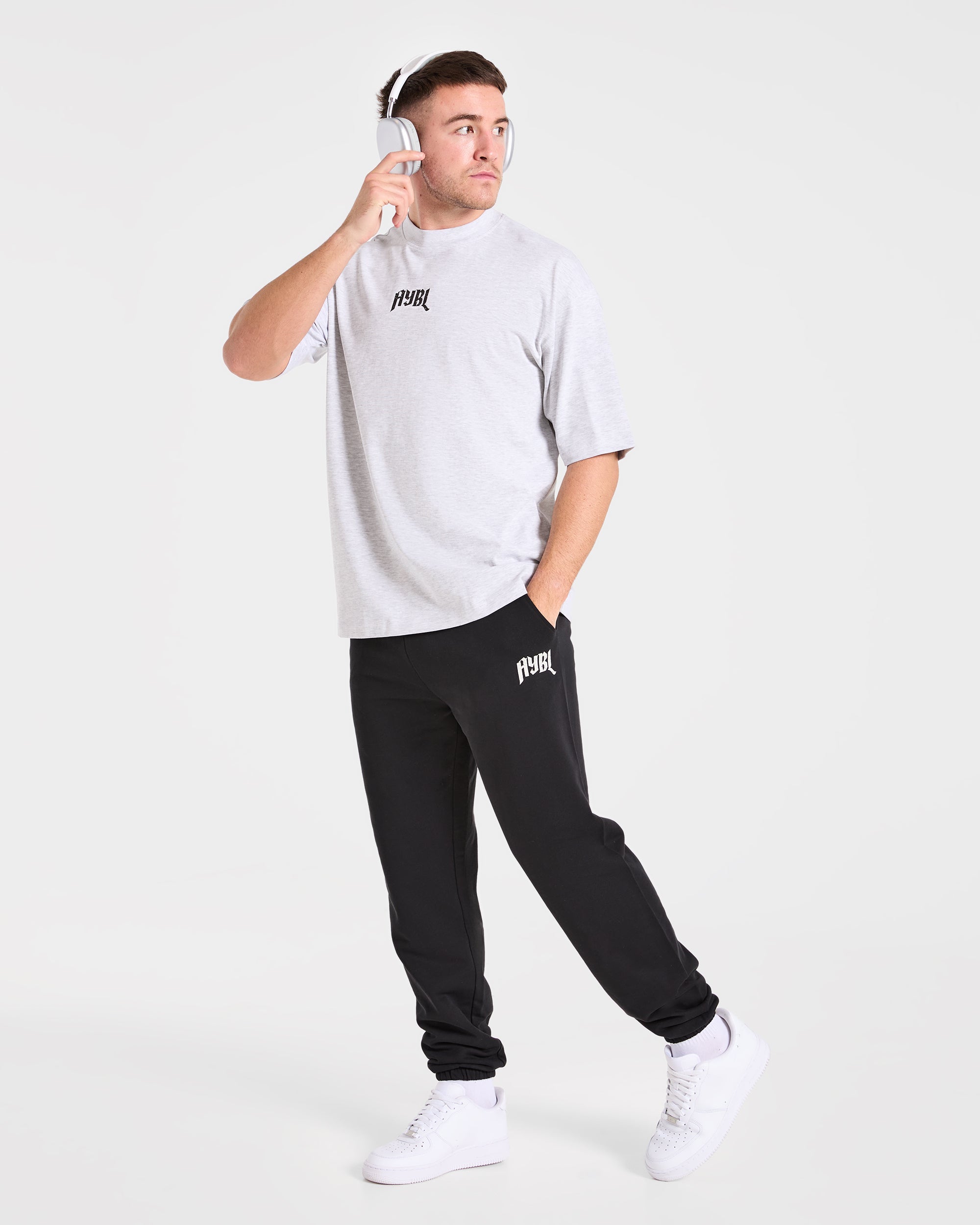 Heavy Lifting Gothic Oversized T Shirt - Grijs Marl