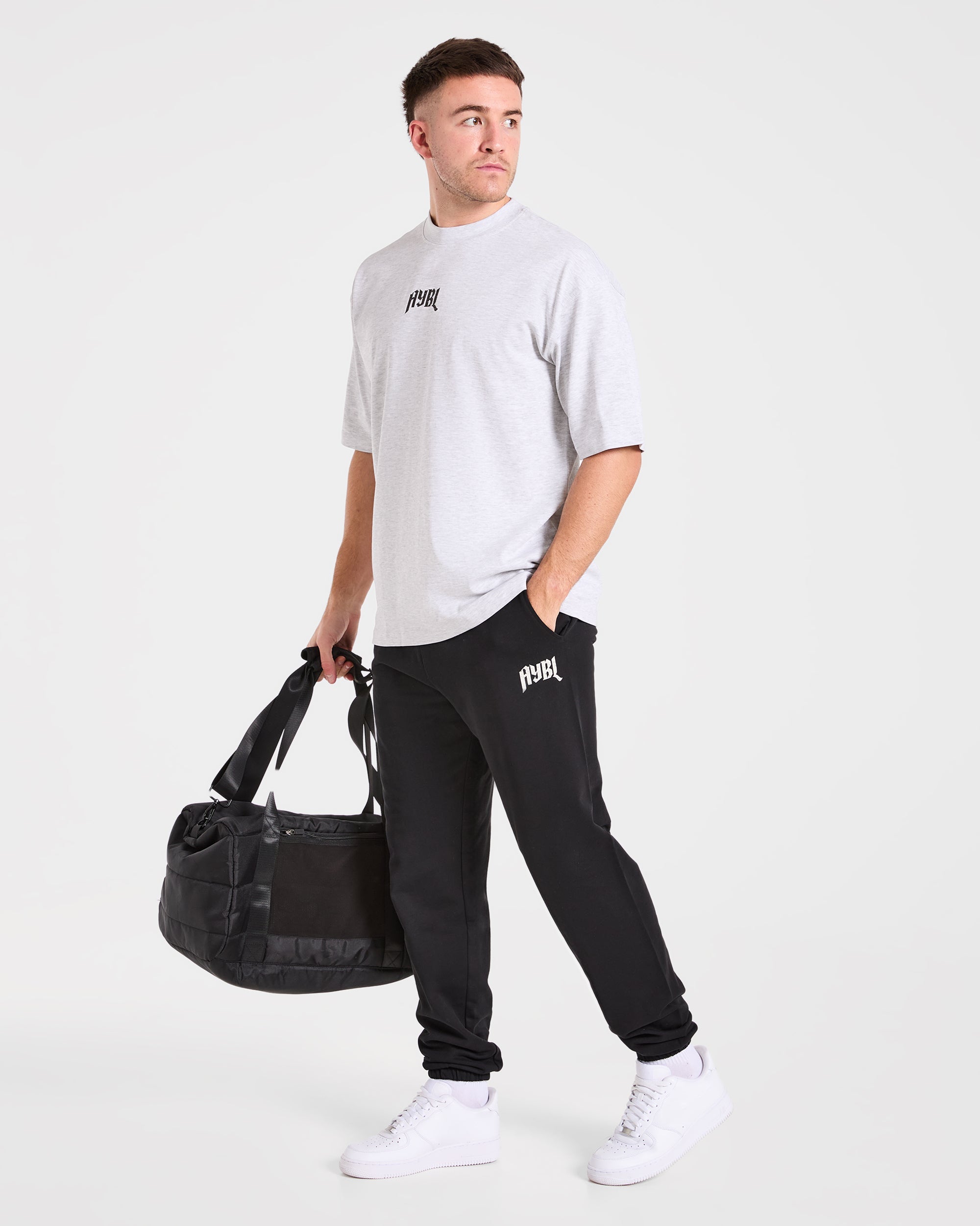 Heavy Lifting Gothic Oversized T Shirt - Grijs Marl