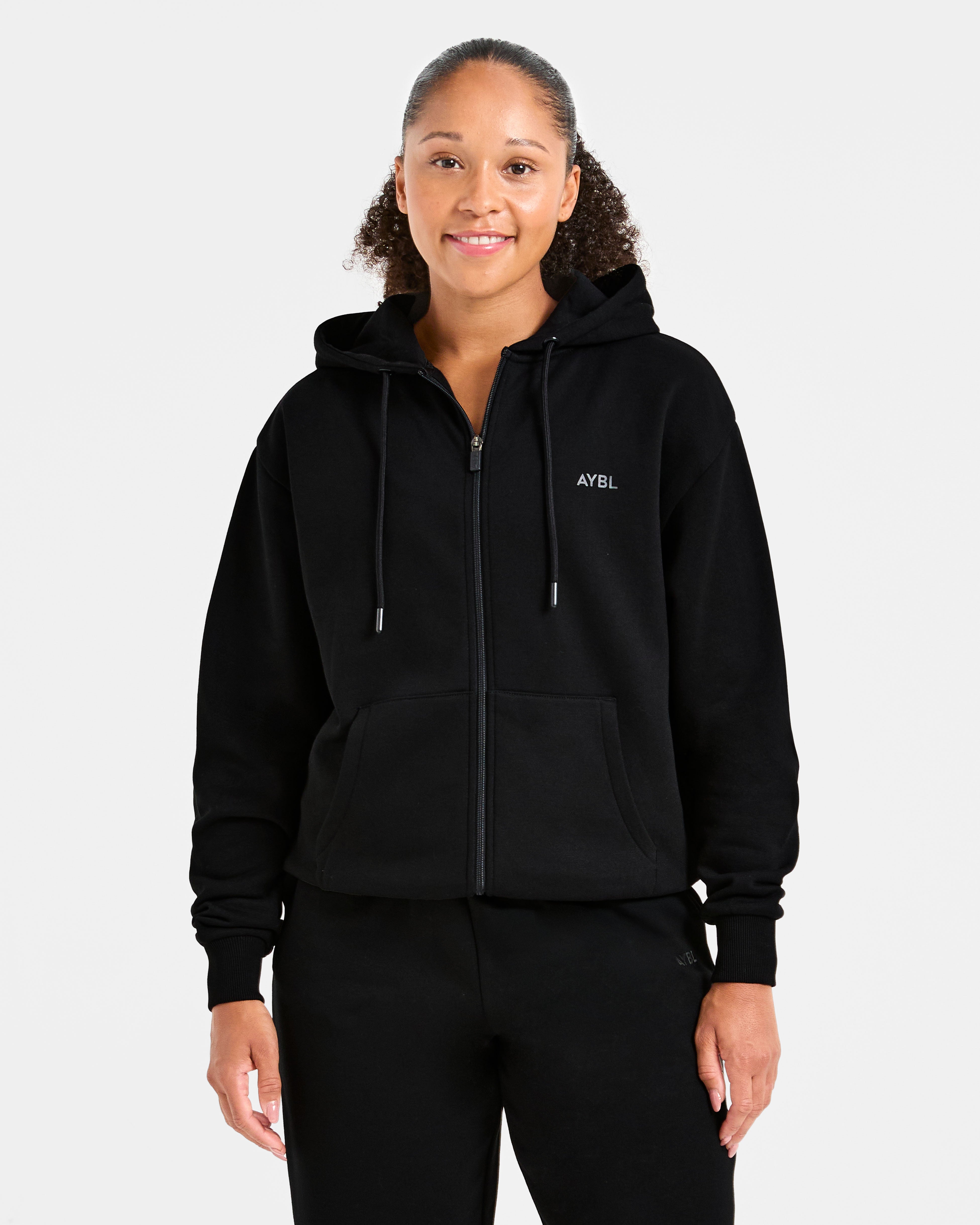 Lifestyle Oversized Zip Up Hoodie - Zwart