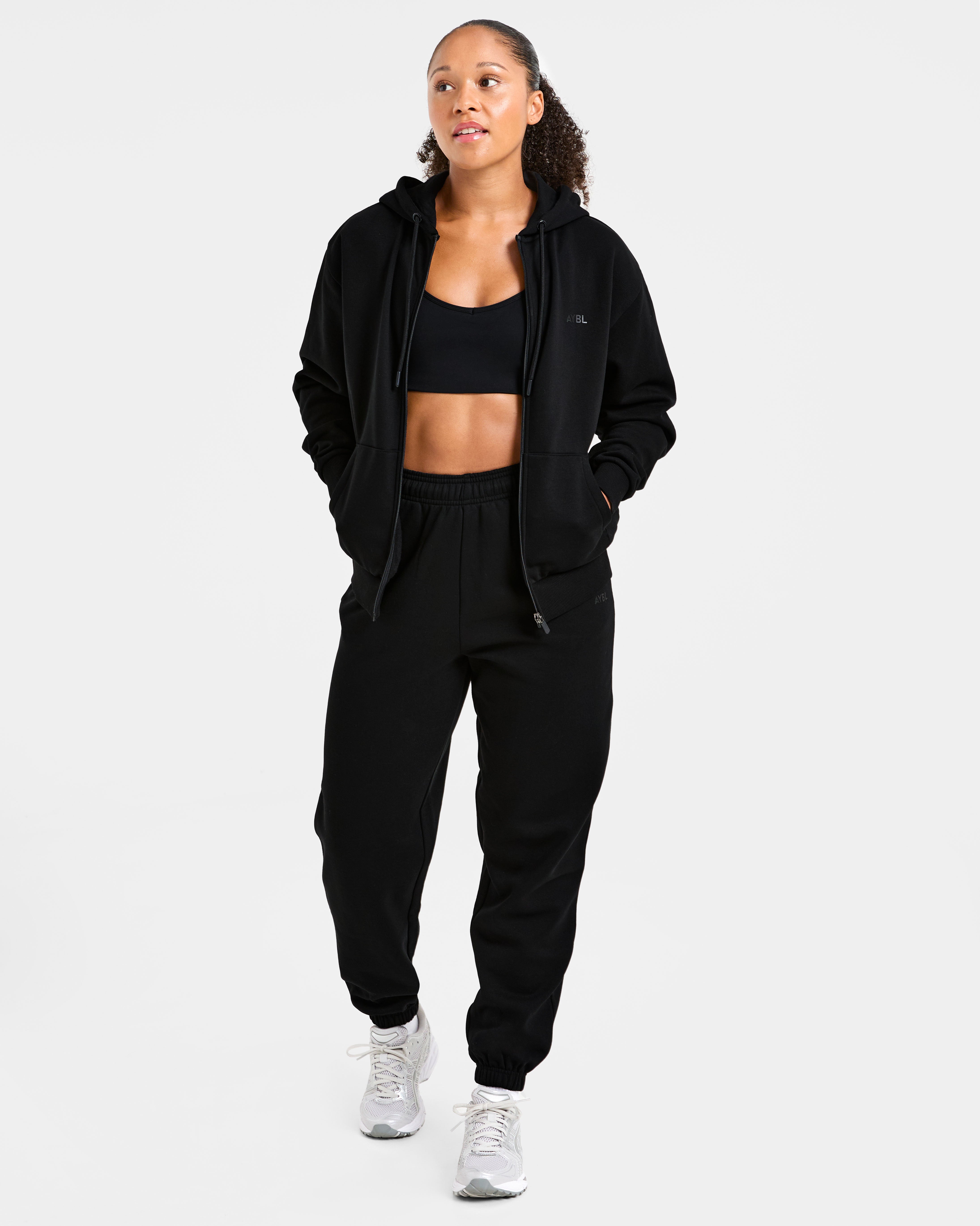 Lifestyle Oversized Zip Up Hoodie - Zwart