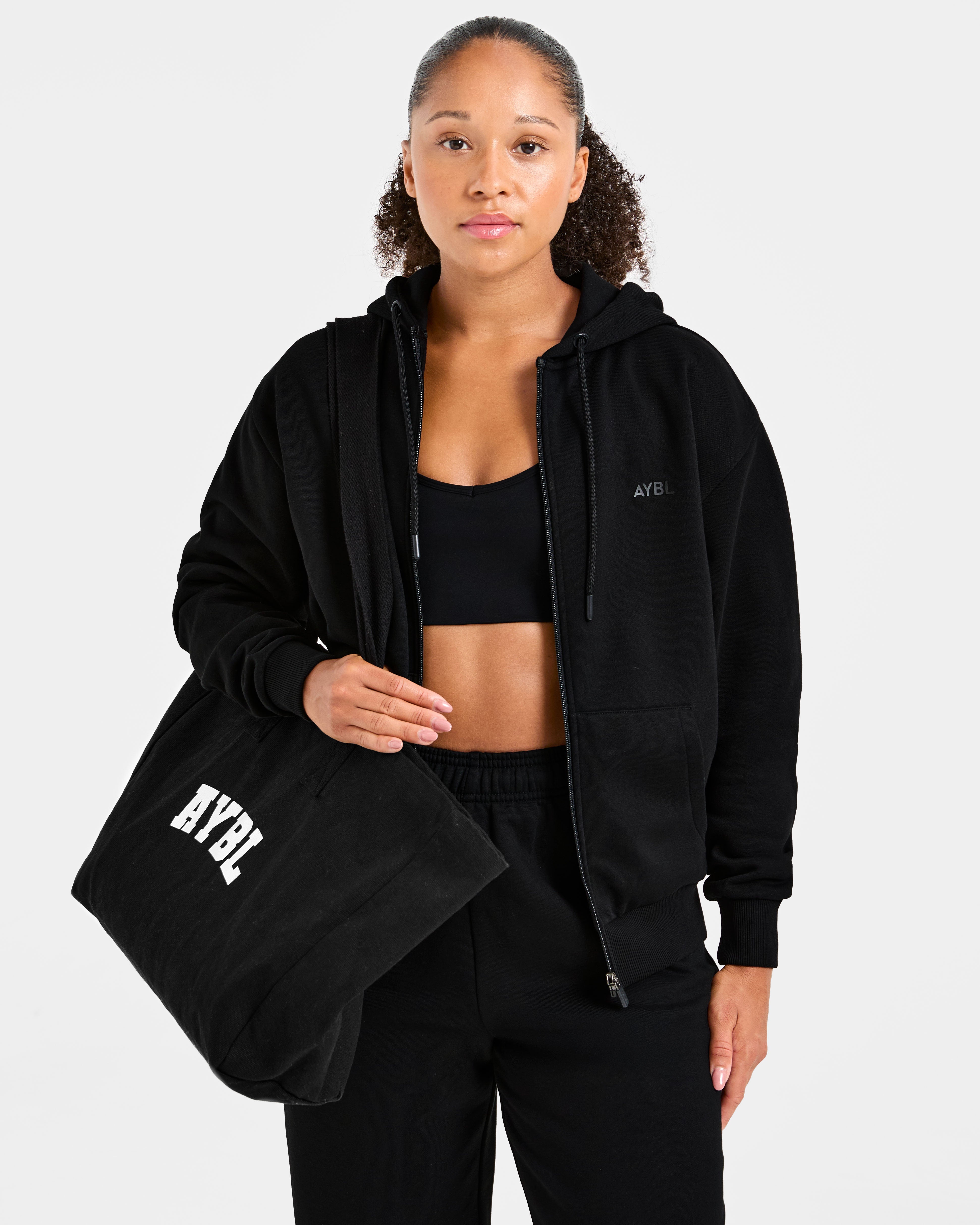 Lifestyle Oversized Zip Up Hoodie - Zwart