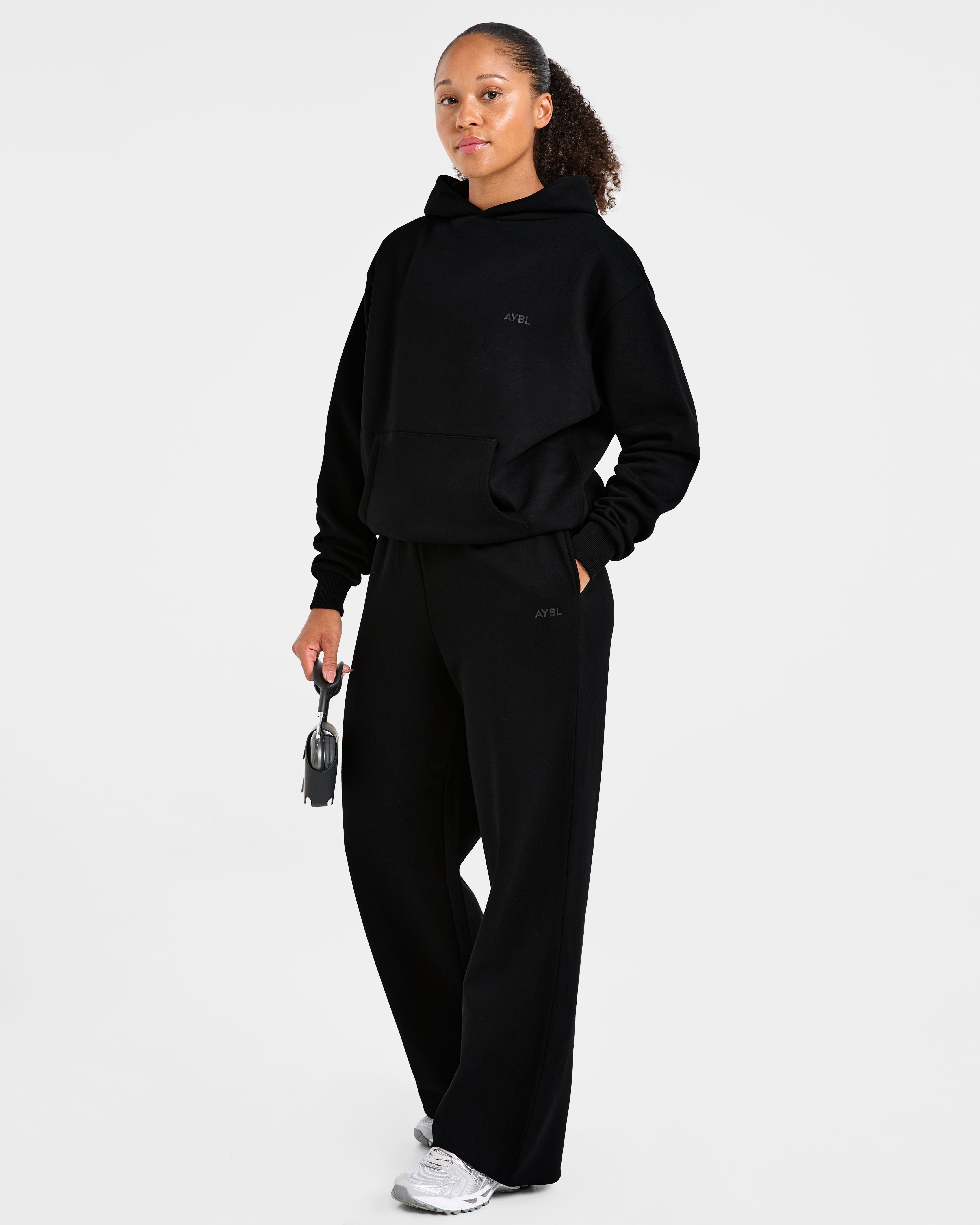 Lifestyle Oversized Straight Leg Joggers - Zwart