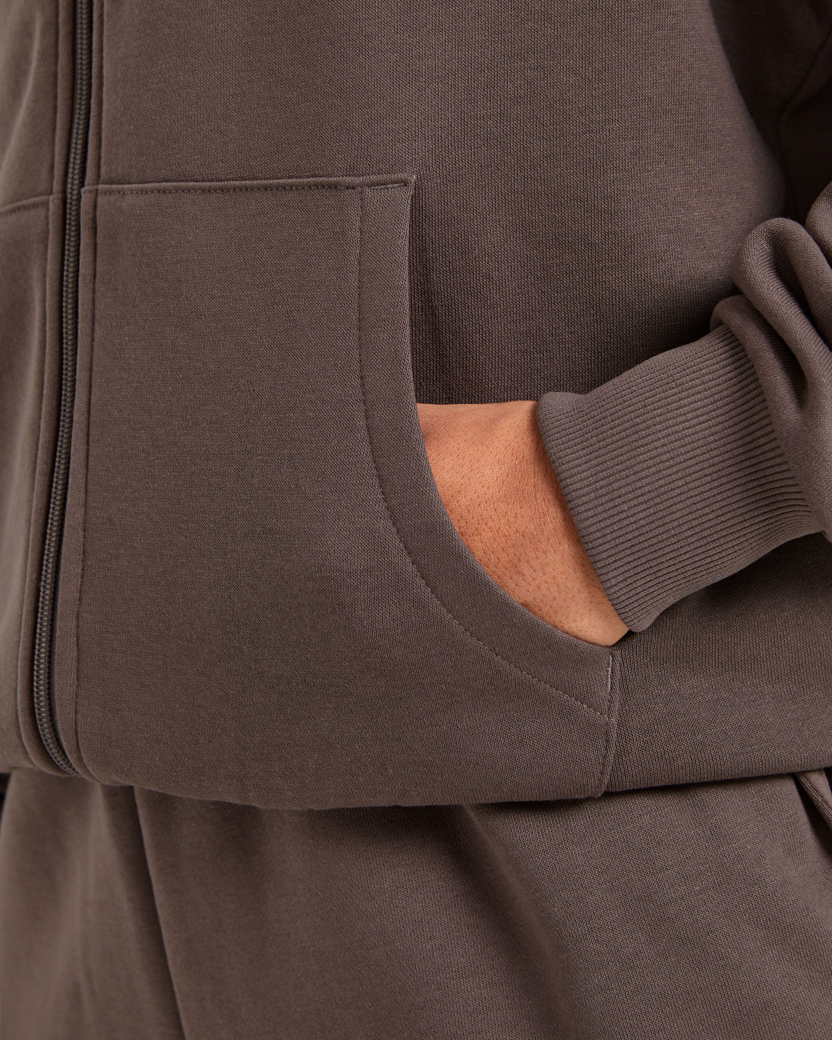 Lifestyle Oversized Zip Up Hoodie - Umber Bruin