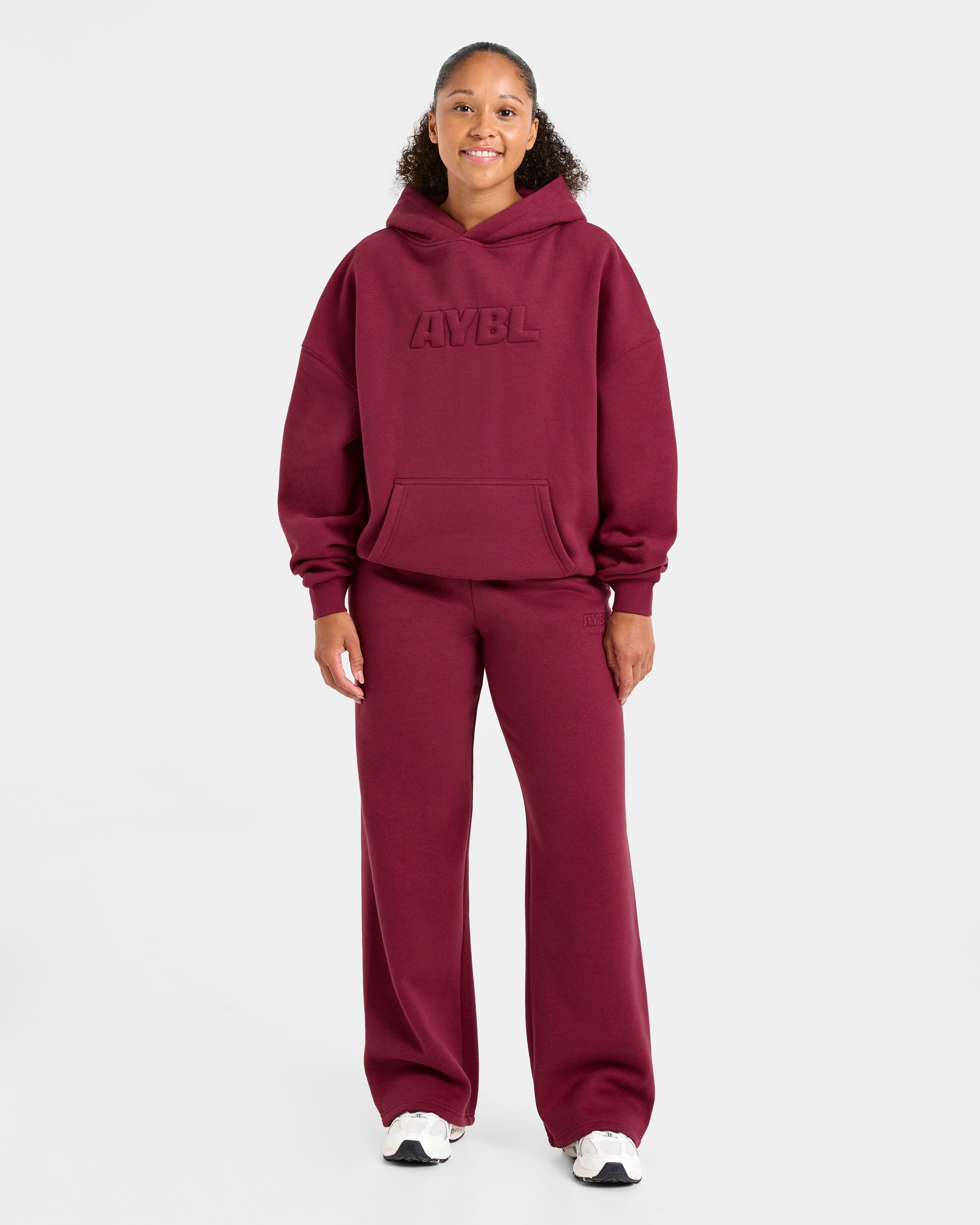 Classic Plush Oversized Hoodie - Muted Raspberry