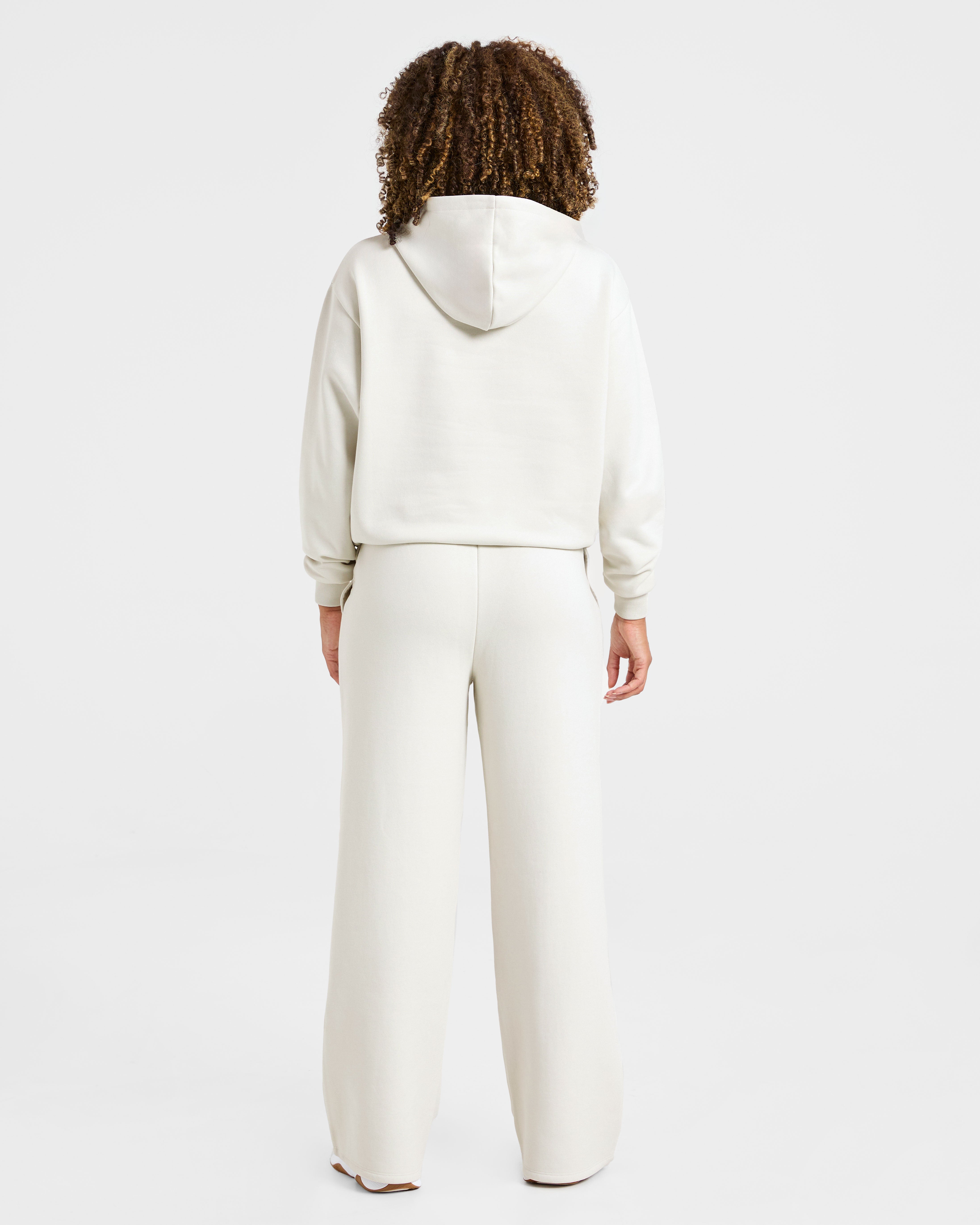 Lifestyle Oversized Straight Leg Joggers - Off Wit