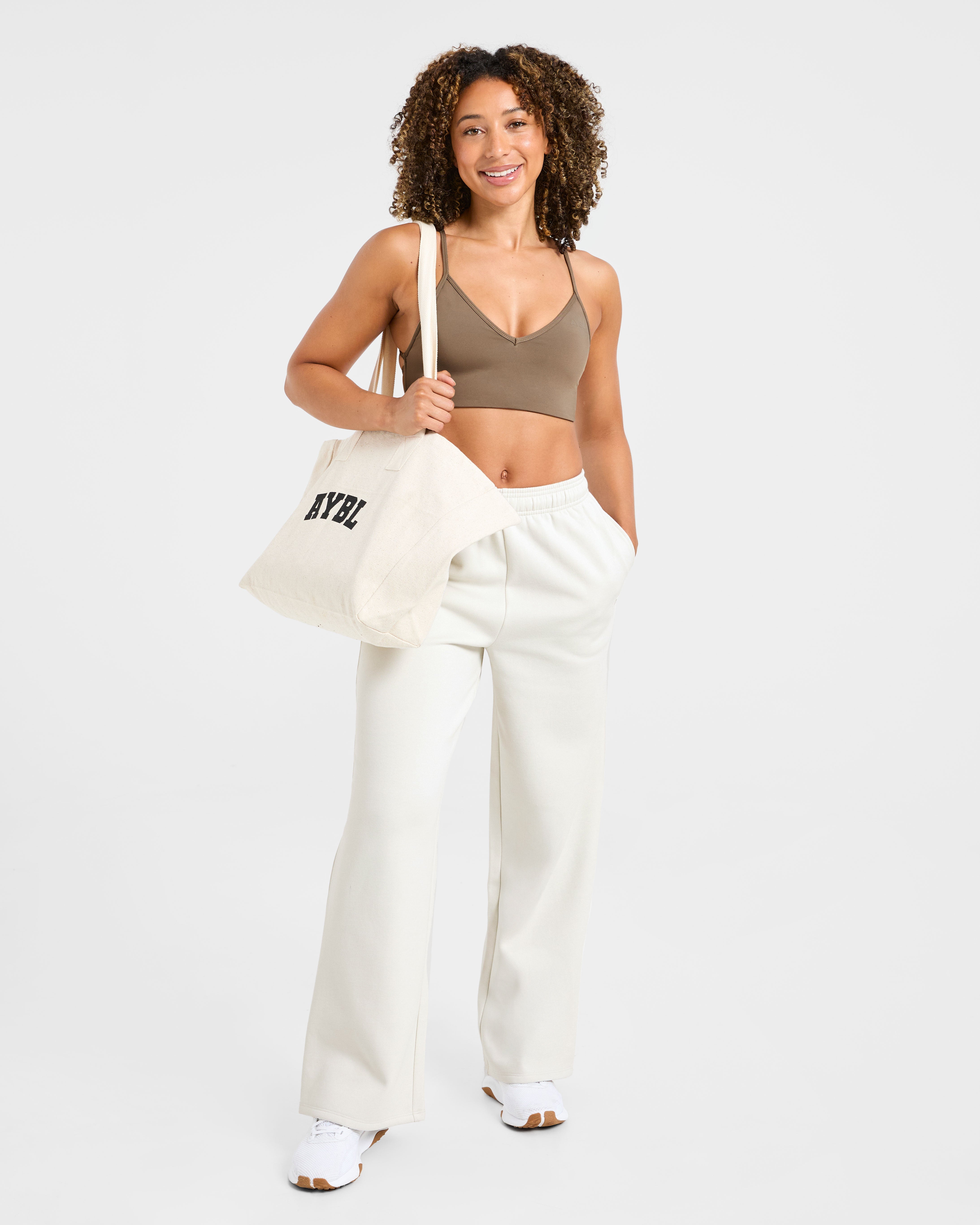 Lifestyle Oversized Straight Leg Joggers - Off Wit