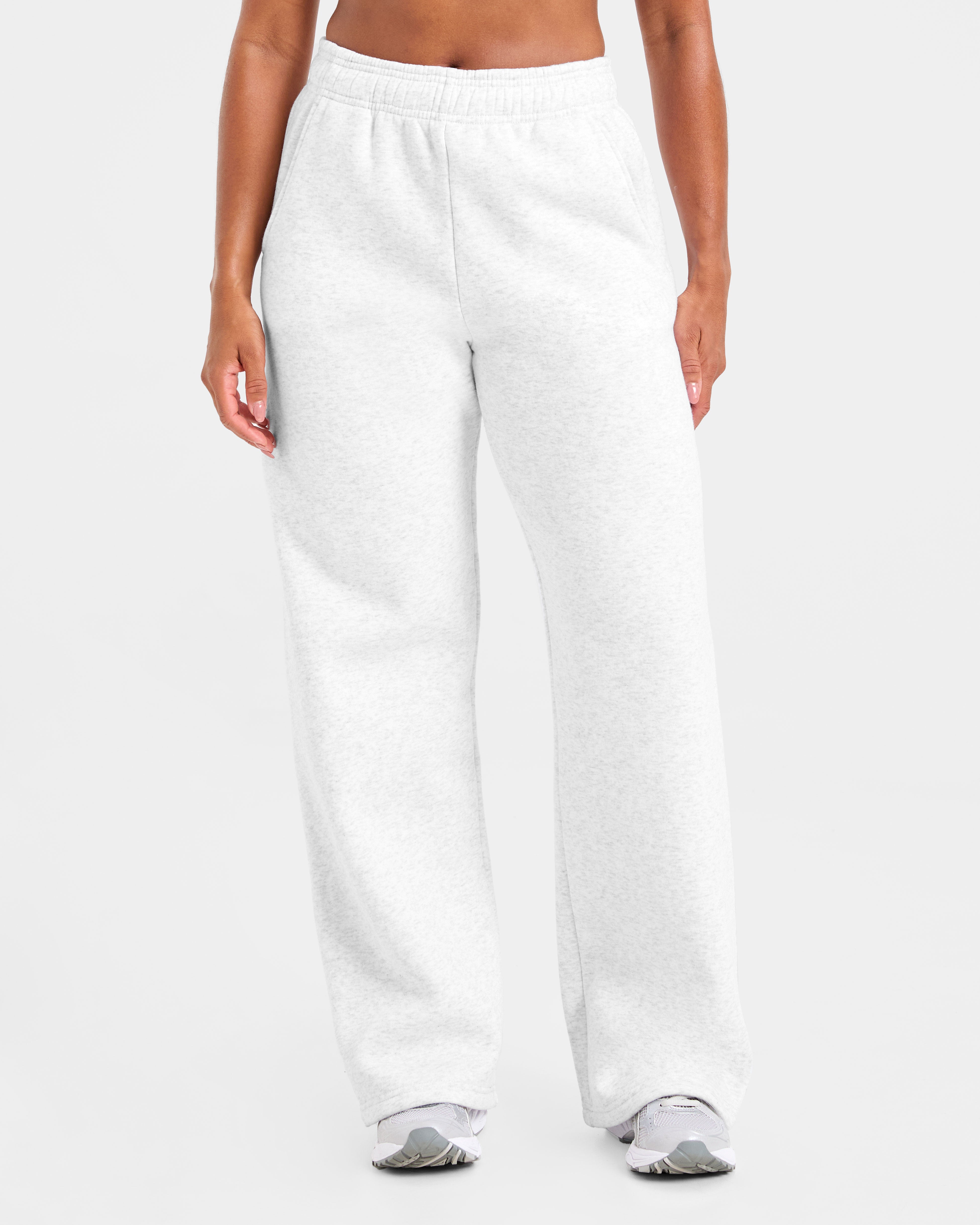 Classic Plush Oversized Straight Leg Joggers - Heather Grijs