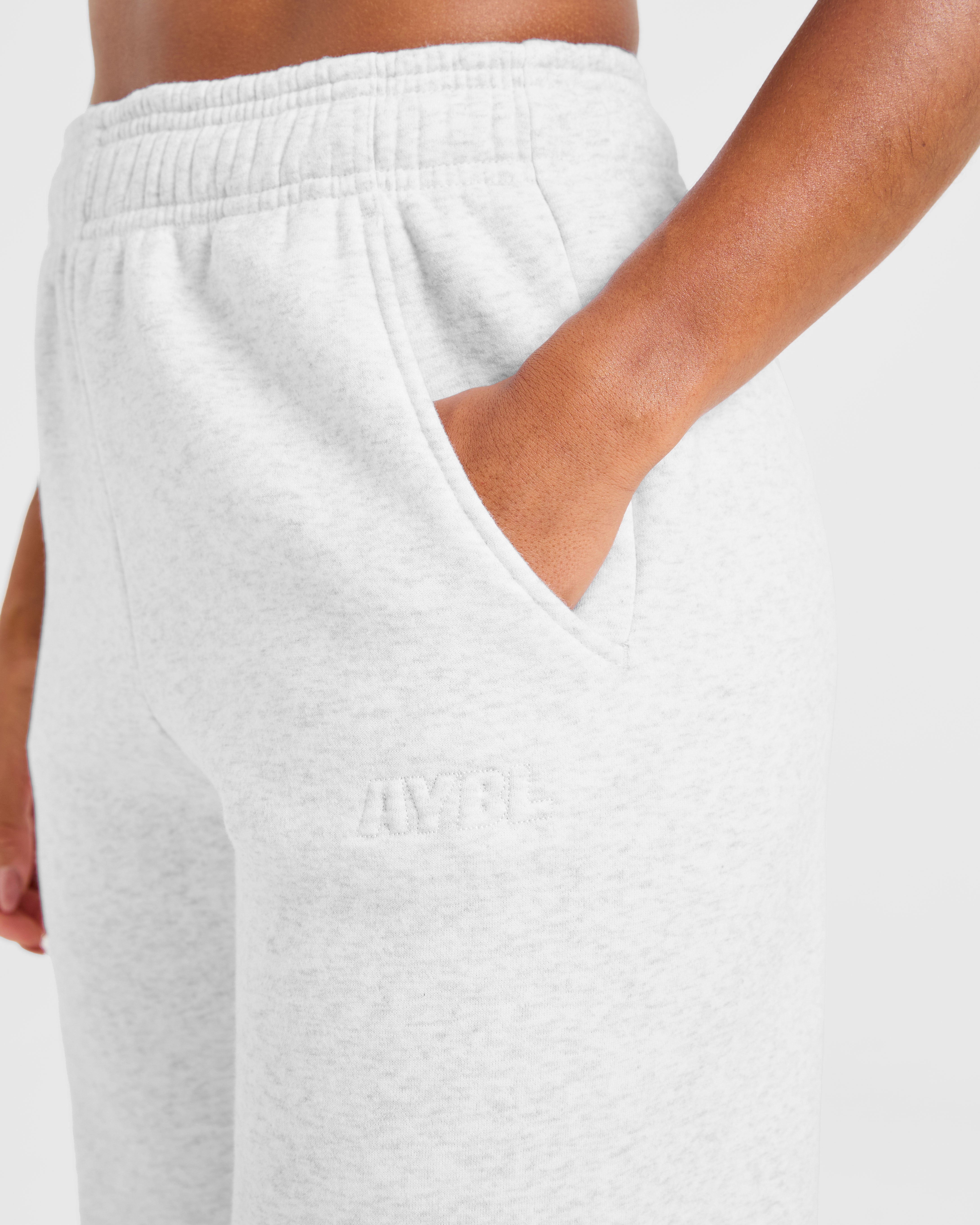 Classic Plush Oversized Straight Leg Joggers - Heather Grijs