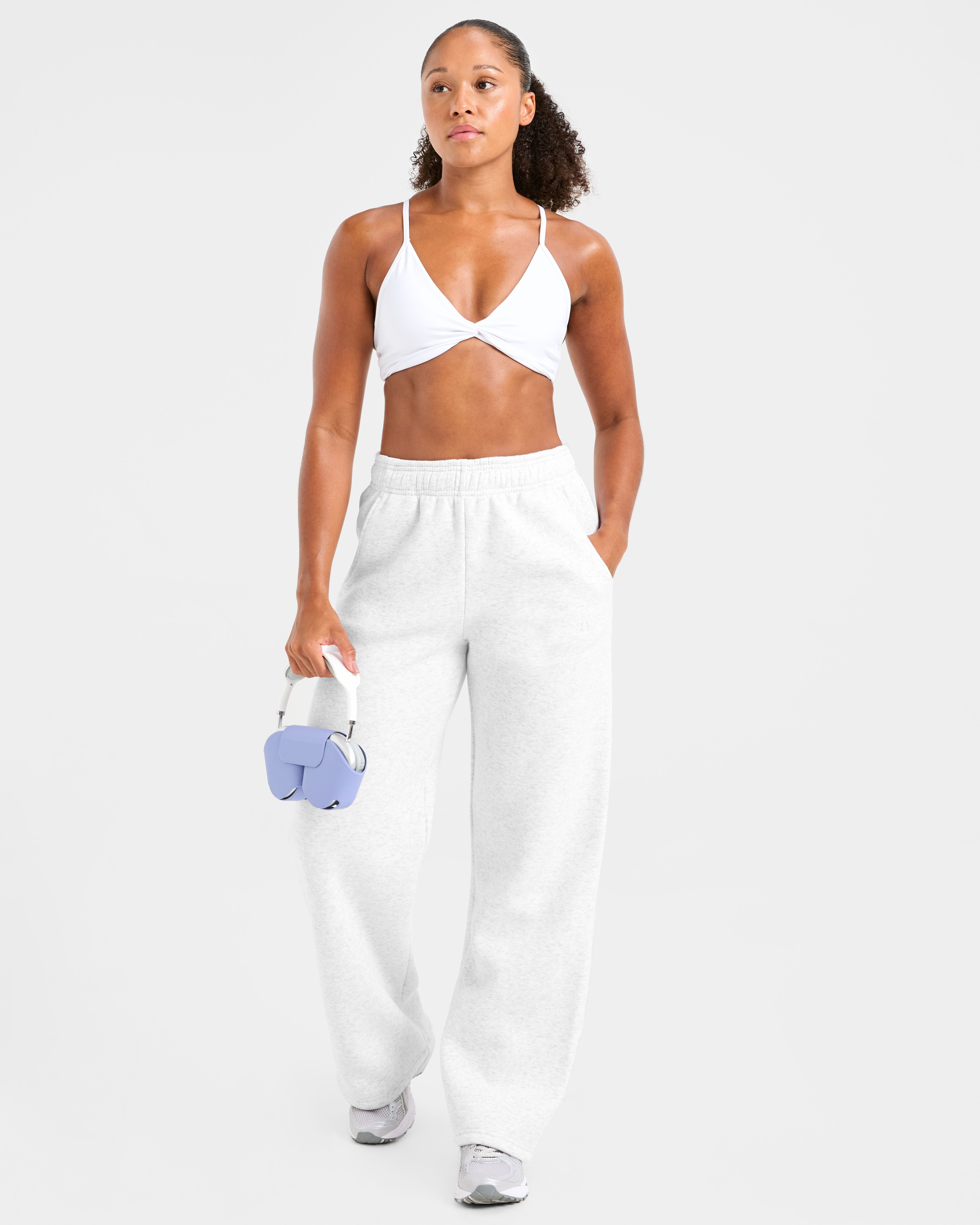 Classic Plush Oversized Straight Leg Joggers - Heather Grijs