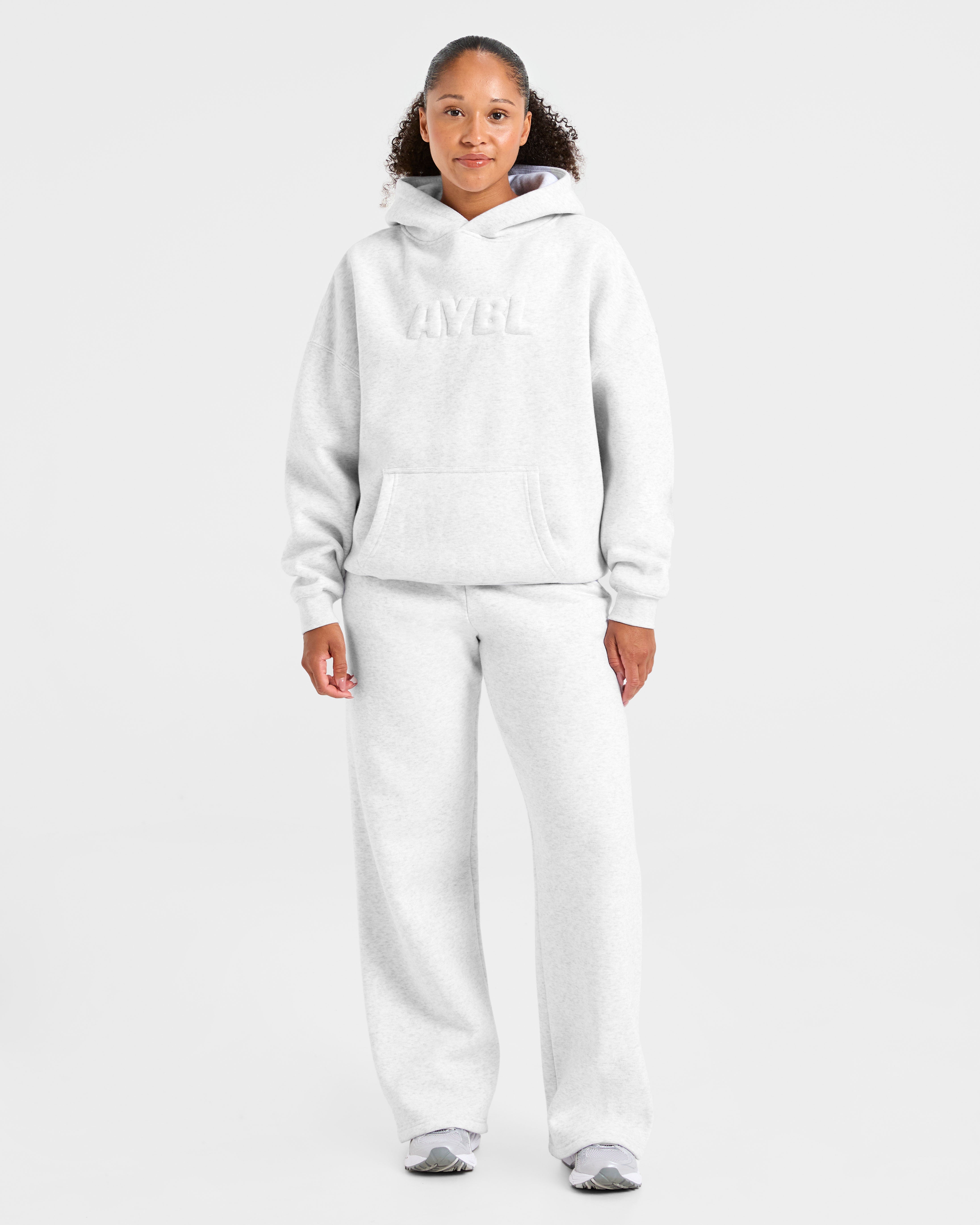Classic Plush Oversized Straight Leg Joggers - Heather Grijs