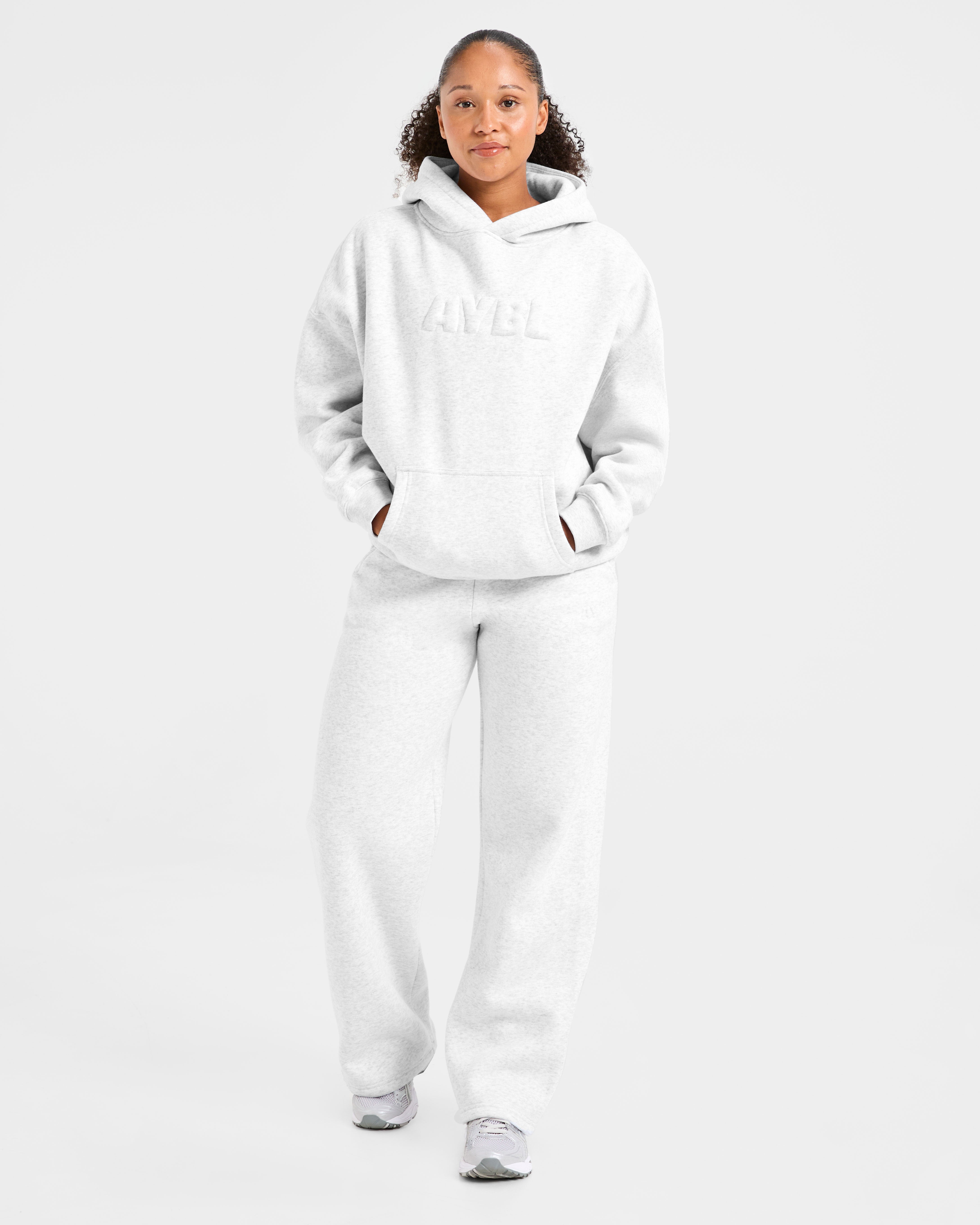 Classic Plush Oversized Straight Leg Joggers - Heather Grijs