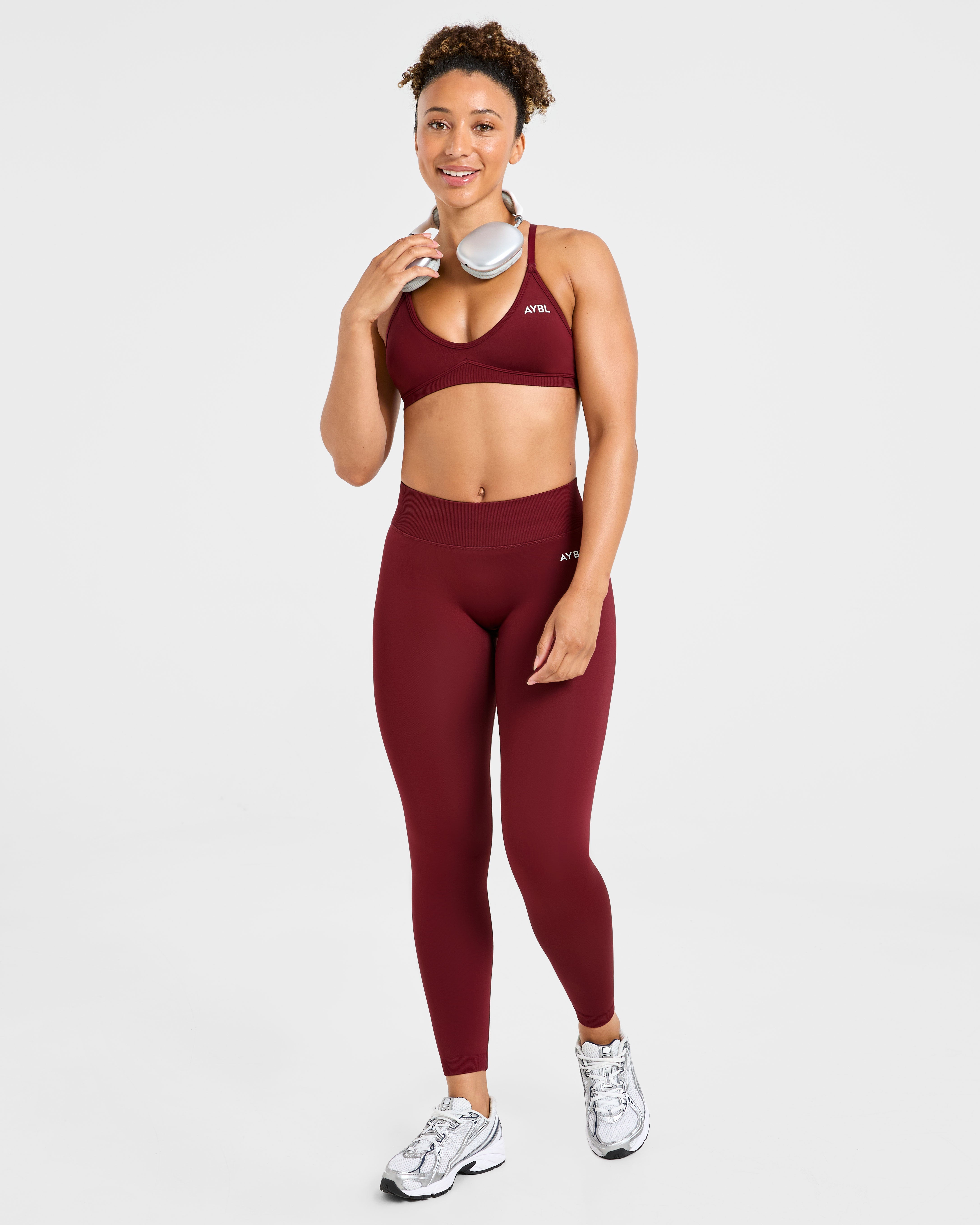 Adapt Seamless Strappy Sports Bra - Autumn Rood