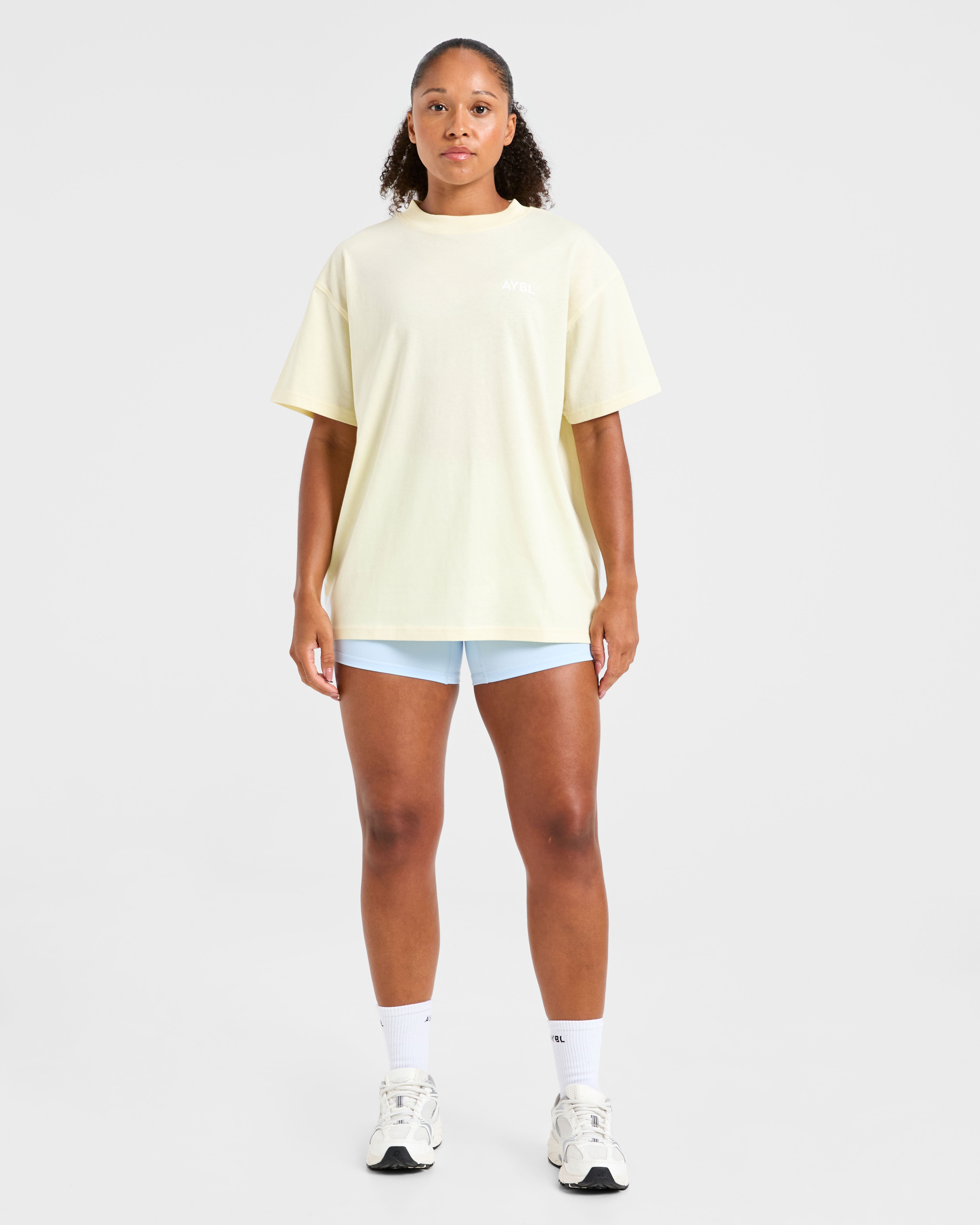Lift Graphic Oversized T Shirt - Lemon Geel
