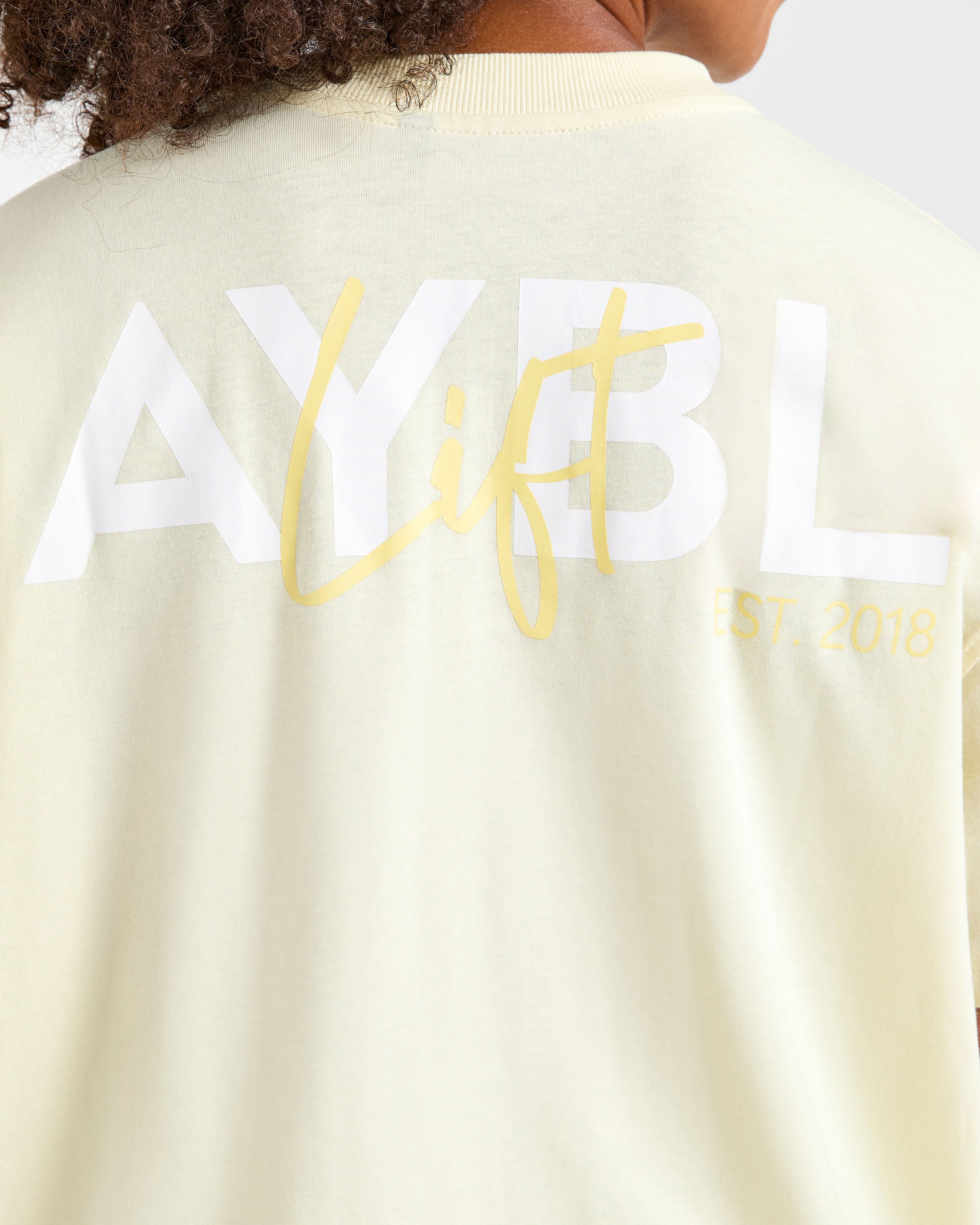 Lift Graphic Oversized T Shirt - Lemon Geel