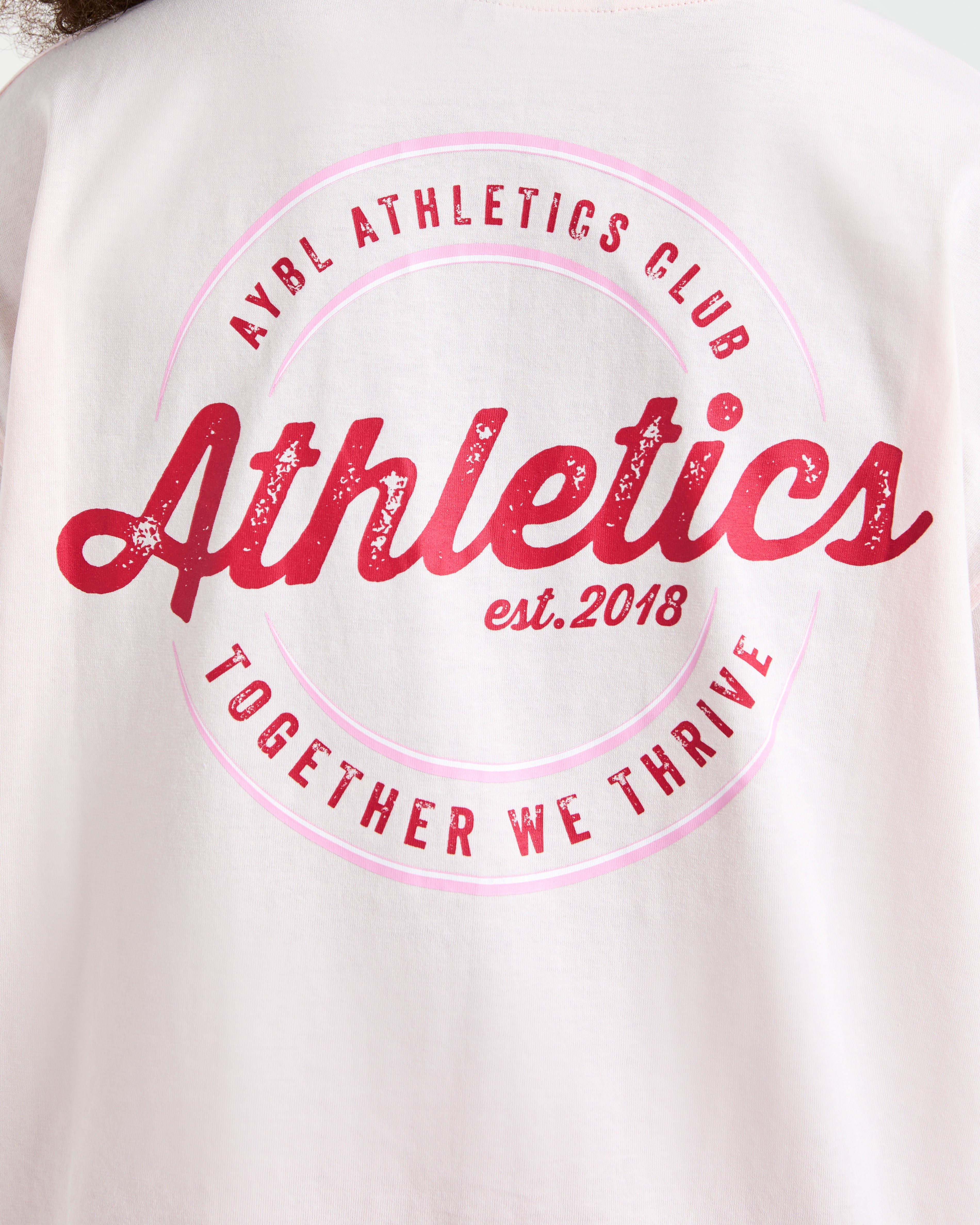 Retro Athletics Club Oversized T Shirt - Roze