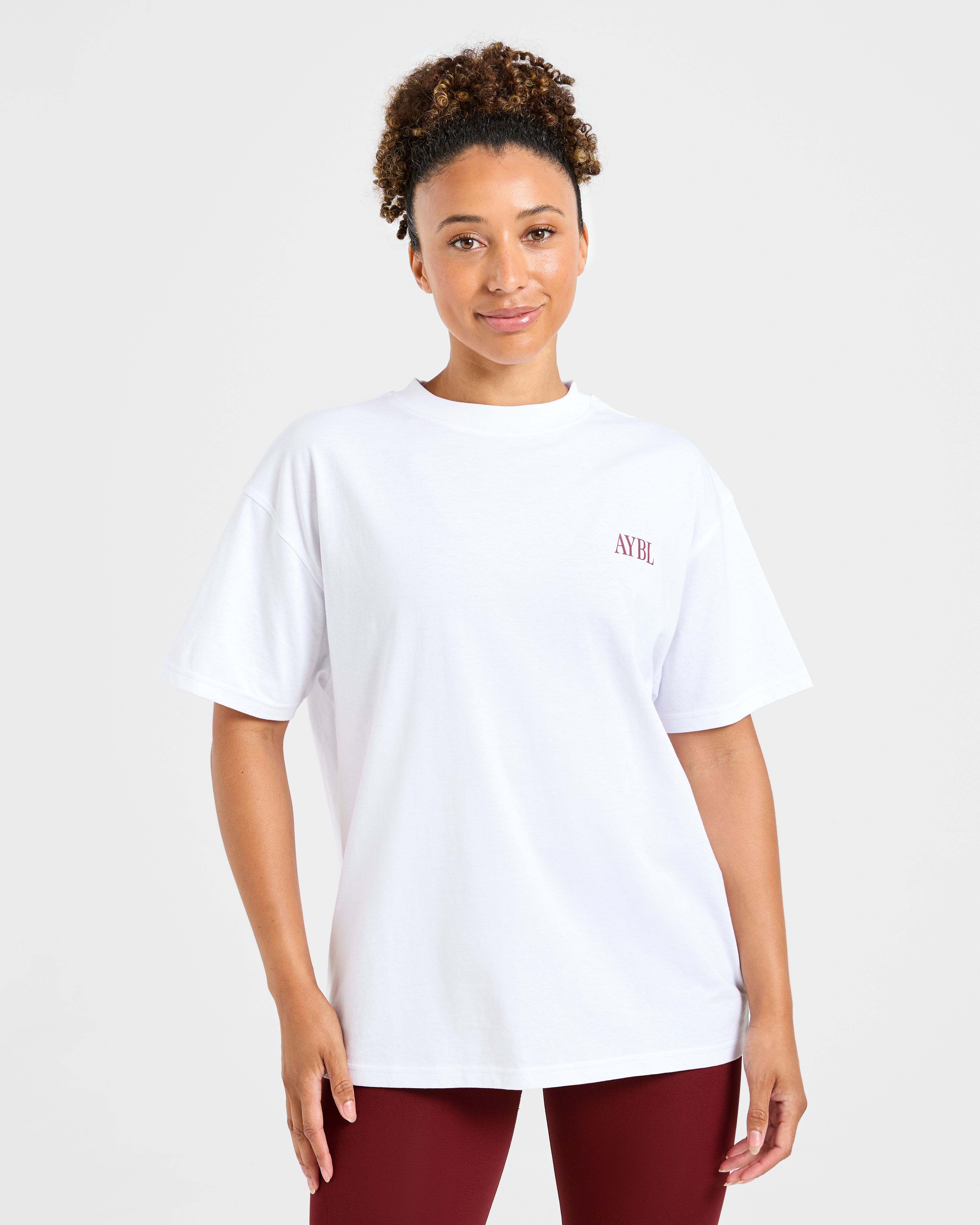 AYBL Strength Studio Oversized T Shirt - Wit